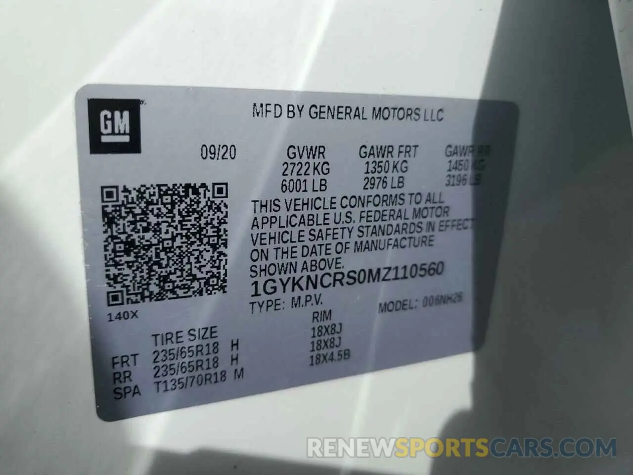 14 Фотография поврежденного автомобиля 1GYKNCRS0MZ110560 CADILLAC XT5 2021