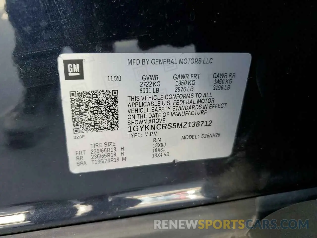 13 Photograph of a damaged car 1GYKNCRS5MZ138712 CADILLAC XT5 2021