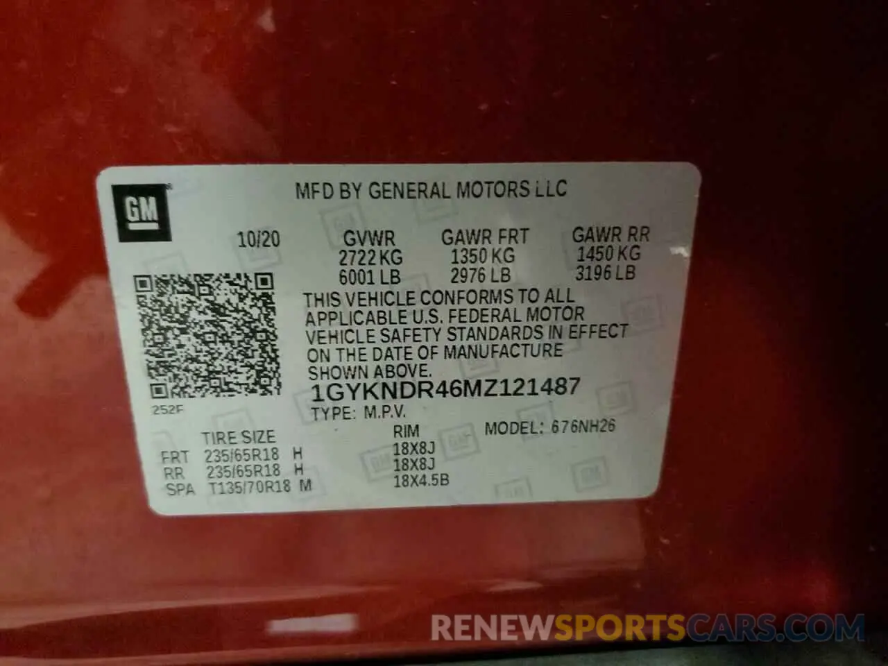 13 Фотография поврежденного автомобиля 1GYKNDR46MZ121487 CADILLAC XT5 2021
