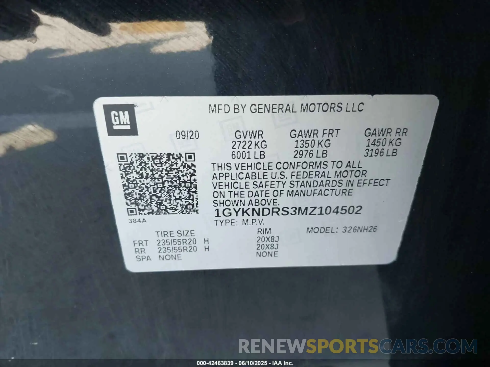 9 Photograph of a damaged car 1GYKNDRS3MZ104502 CADILLAC XT5 2021
