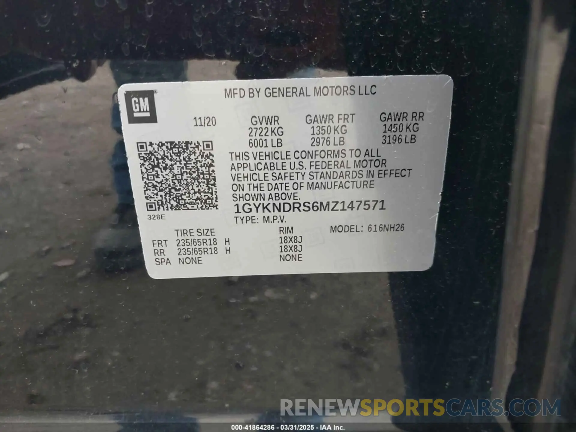9 Фотография поврежденного автомобиля 1GYKNDRS6MZ147571 CADILLAC XT5 2021