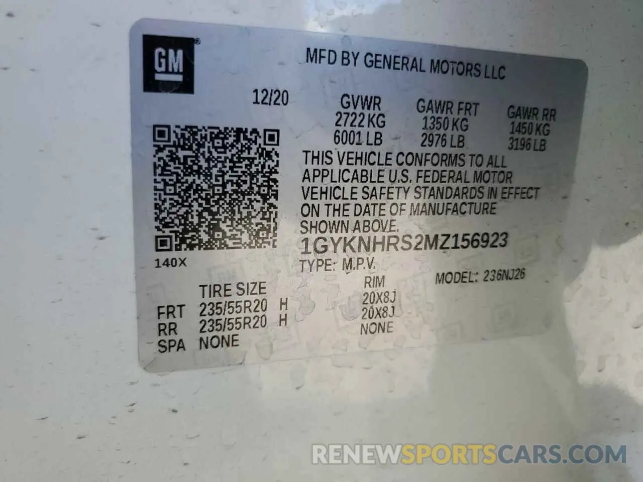 14 Фотография поврежденного автомобиля 1GYKNHRS2MZ156923 CADILLAC XT5 2021