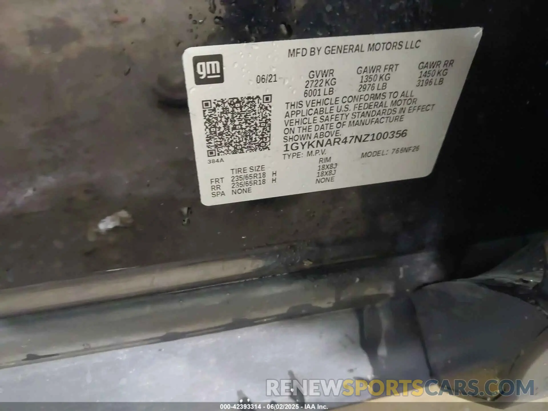 9 Фотография поврежденного автомобиля 1GYKNAR47NZ100356 CADILLAC XT5 2022