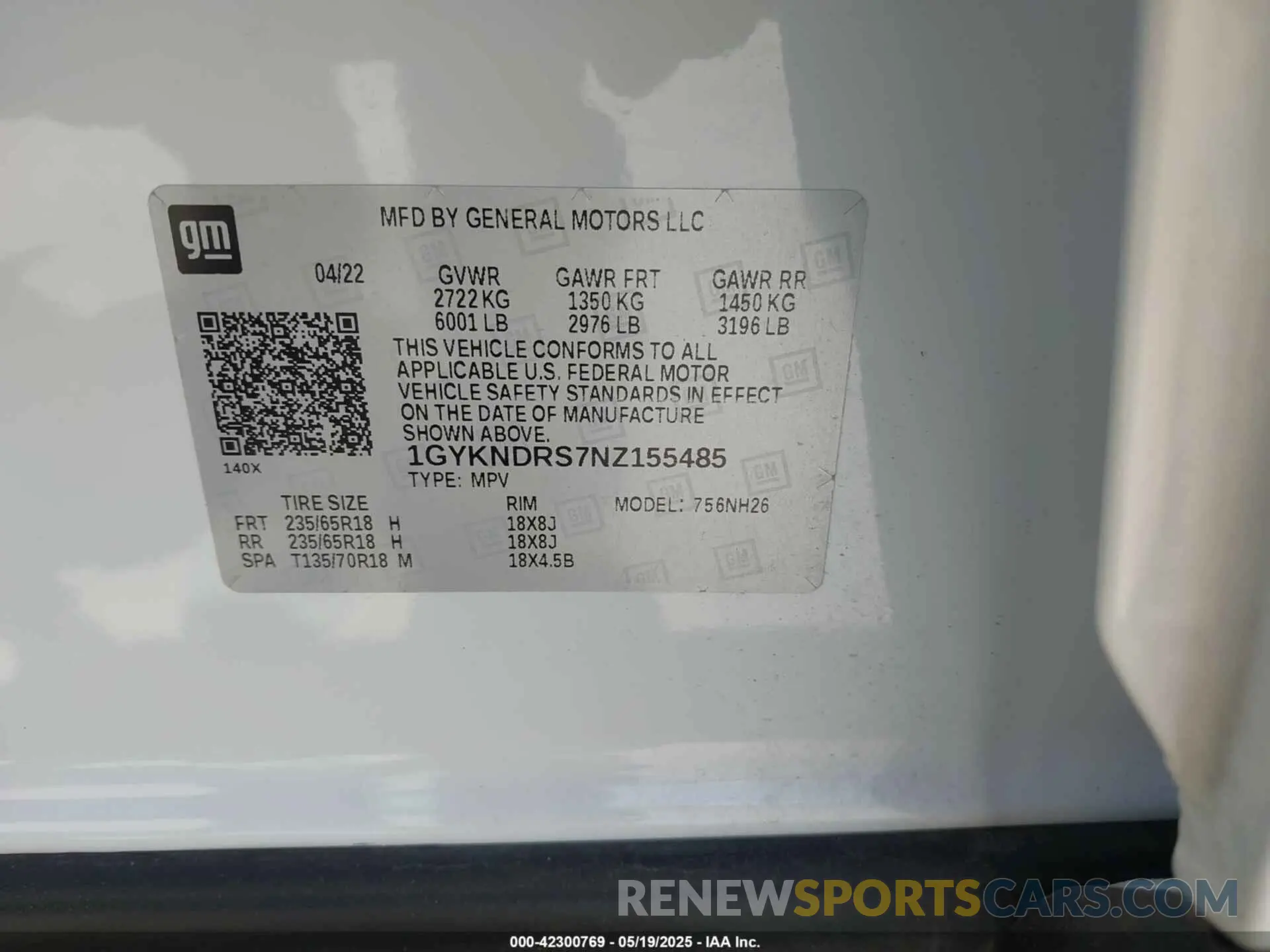 9 Фотография поврежденного автомобиля 1GYKNDRS7NZ155485 CADILLAC XT5 2022
