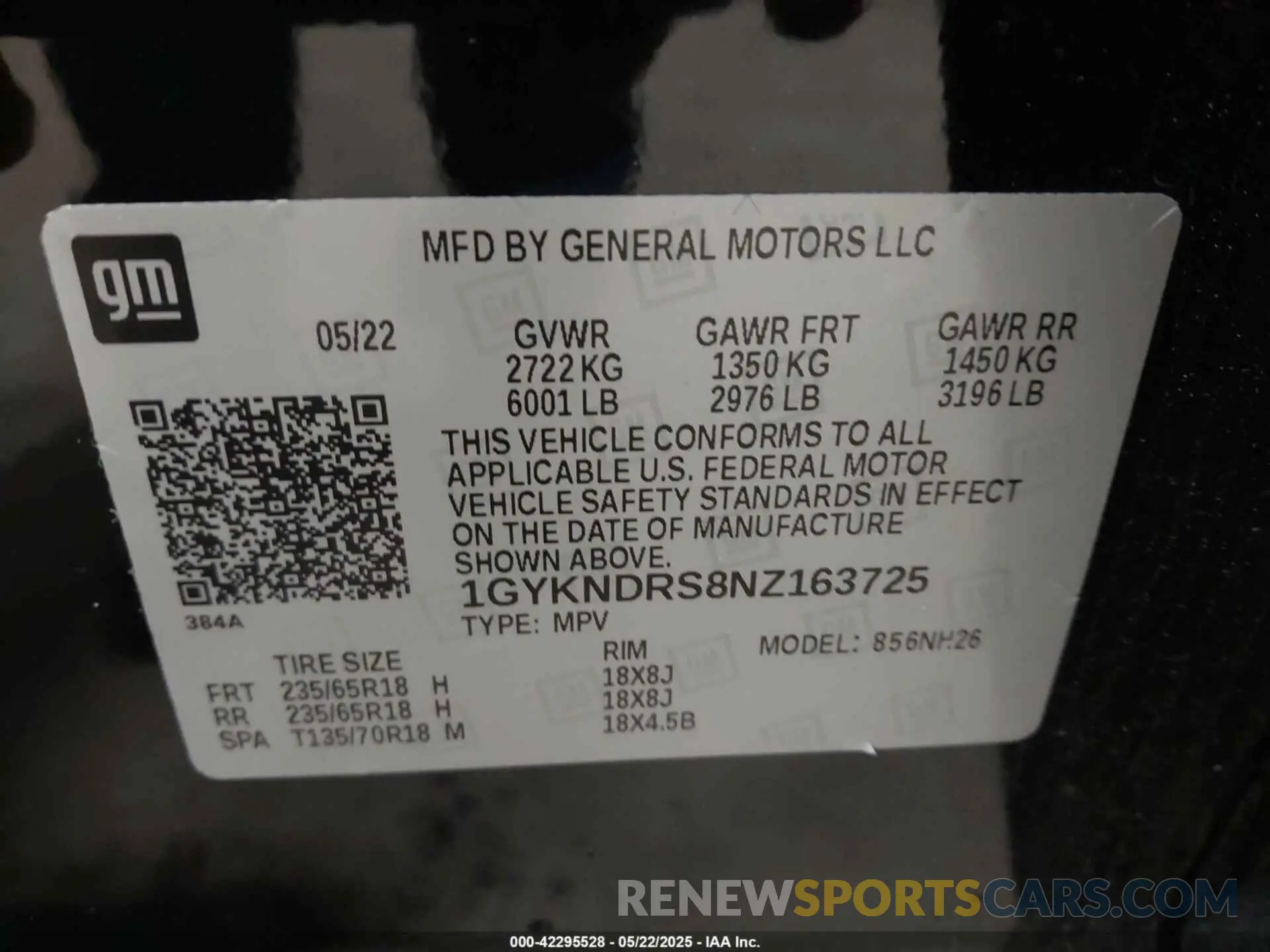 9 Photograph of a damaged car 1GYKNDRS8NZ163725 CADILLAC XT5 2022