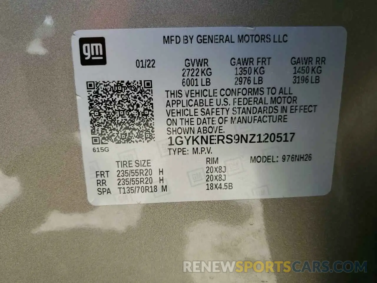 14 Фотография поврежденного автомобиля 1GYKNERS9NZ120517 CADILLAC XT5 2022