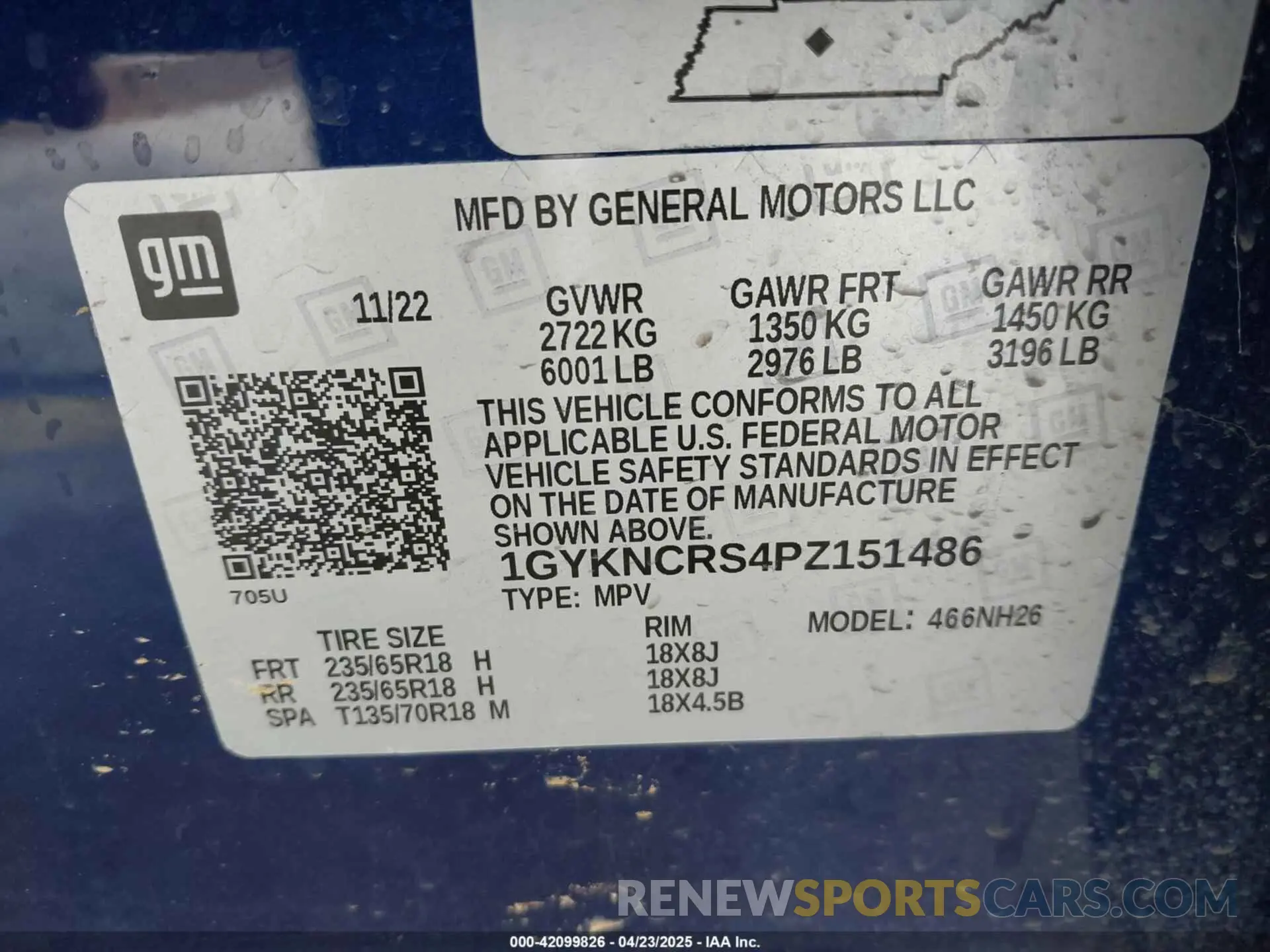 9 Фотография поврежденного автомобиля 1GYKNCRS4PZ151486 CADILLAC XT5 2023