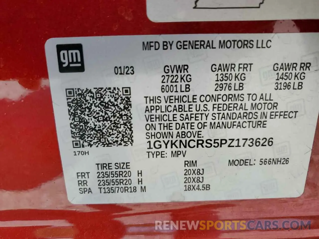 15 Photograph of a damaged car 1GYKNCRS5PZ173626 CADILLAC XT5 2023