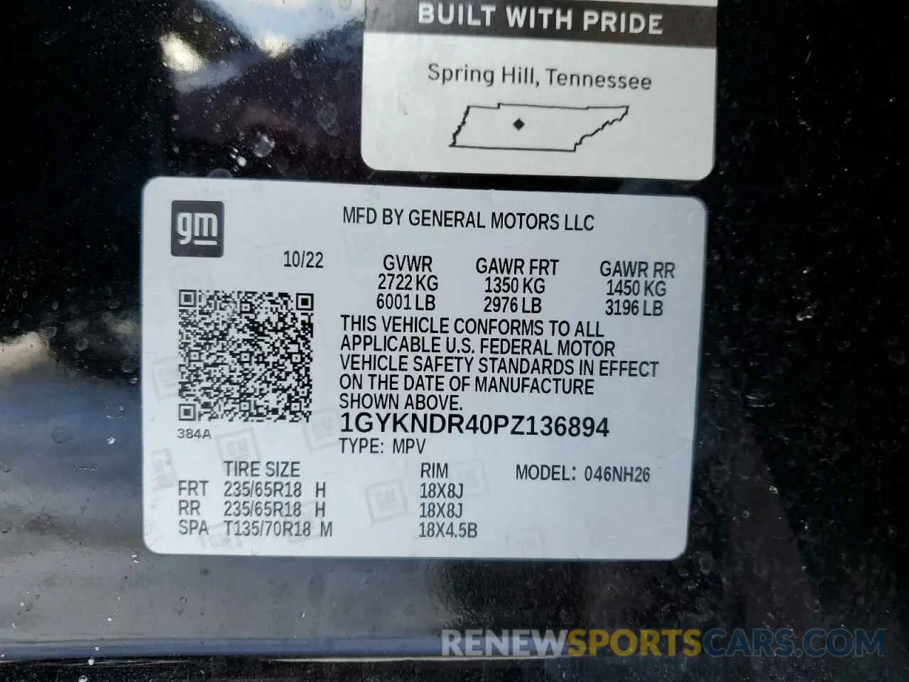 13 Photograph of a damaged car 1GYKNDR40PZ136894 CADILLAC XT5 2023