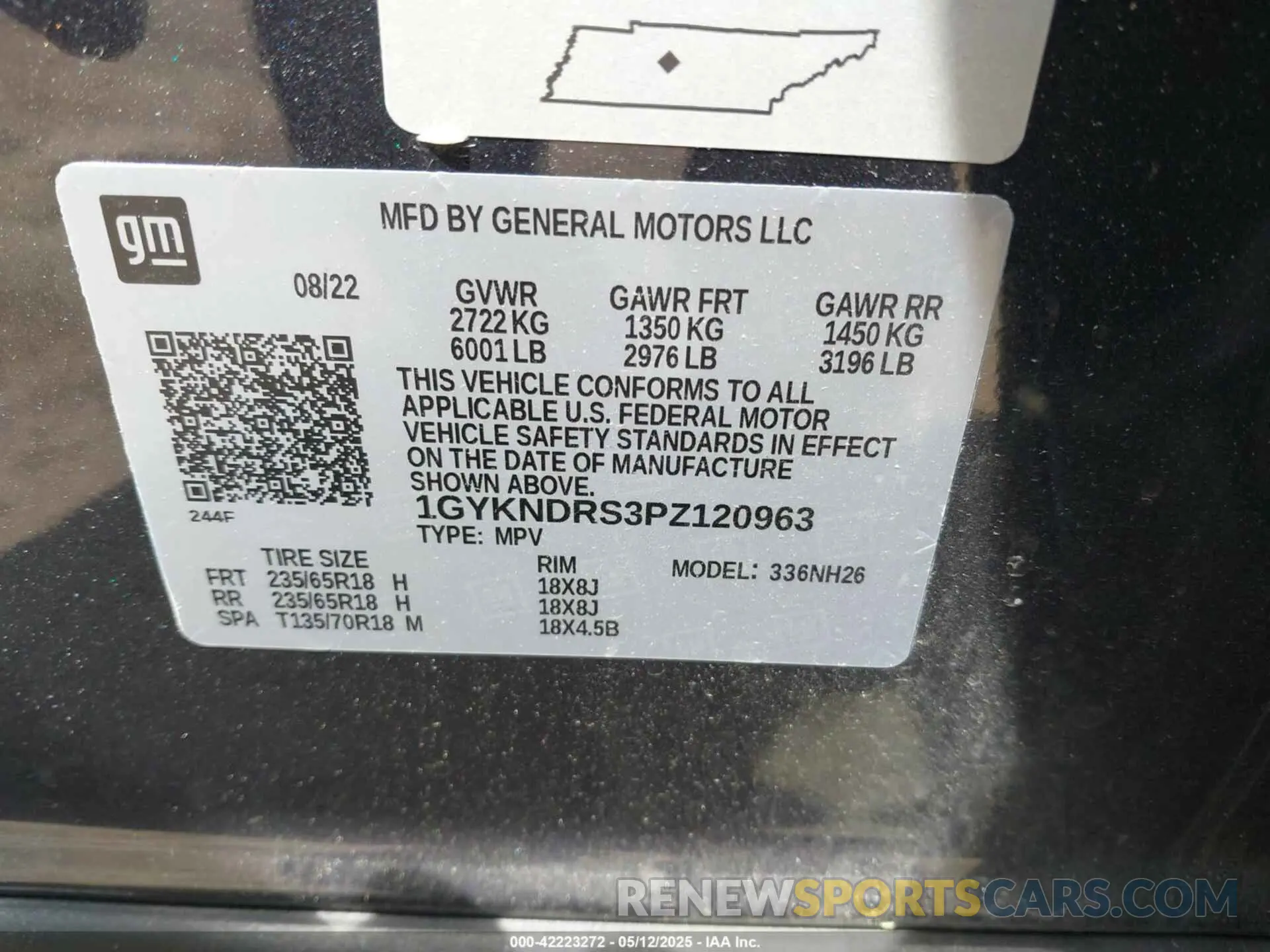 9 Photograph of a damaged car 1GYKNDRS3PZ120963 CADILLAC XT5 2023