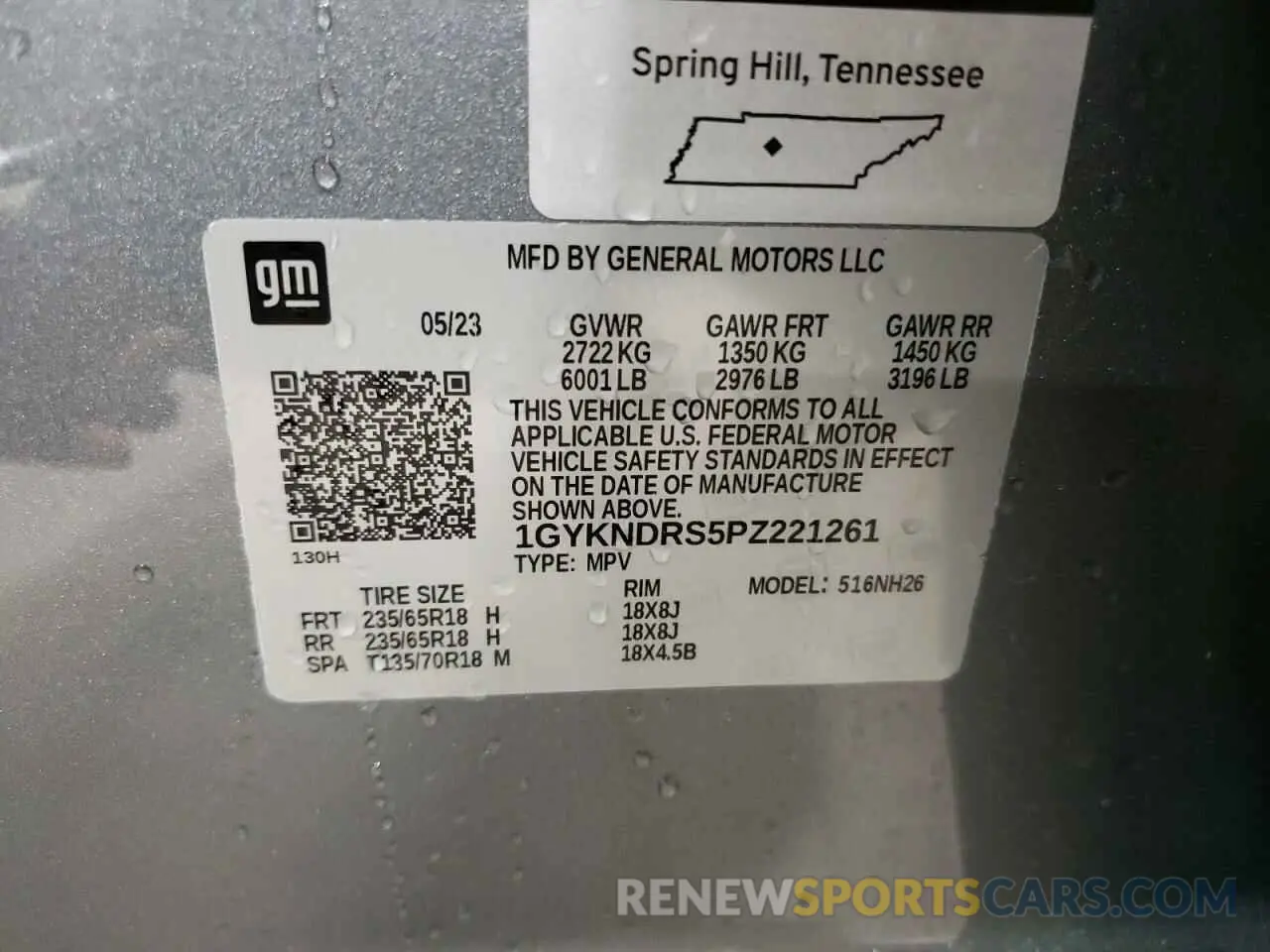 15 Photograph of a damaged car 1GYKNDRS5PZ221261 CADILLAC XT5 2023