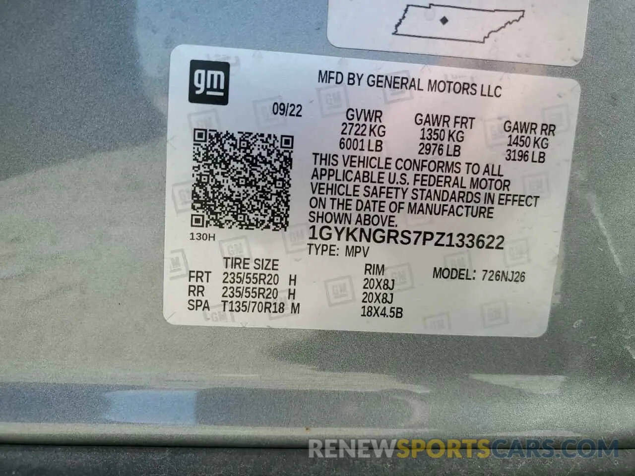 12 Фотография поврежденного автомобиля 1GYKNGRS7PZ133622 CADILLAC XT5 2023