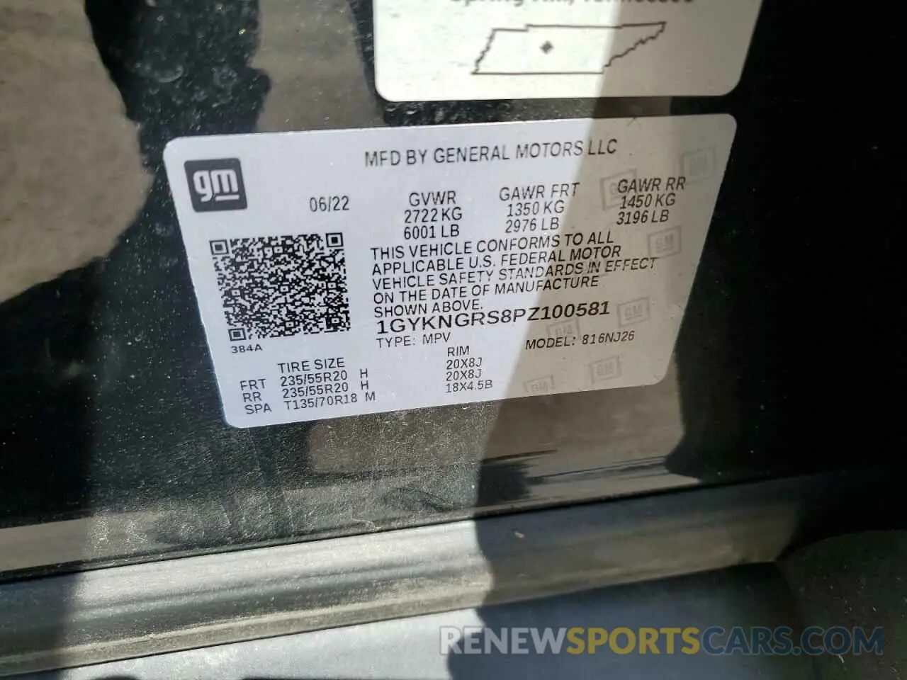 14 Photograph of a damaged car 1GYKNGRS8PZ100581 CADILLAC XT5 2023
