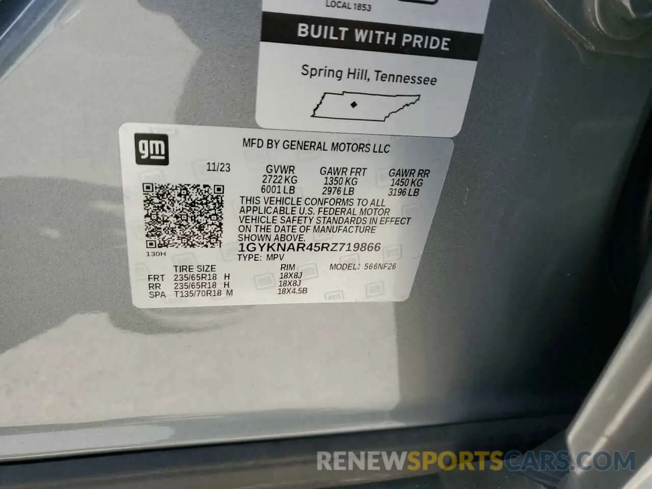 13 Photograph of a damaged car 1GYKNAR45RZ719866 CADILLAC XT5 2024