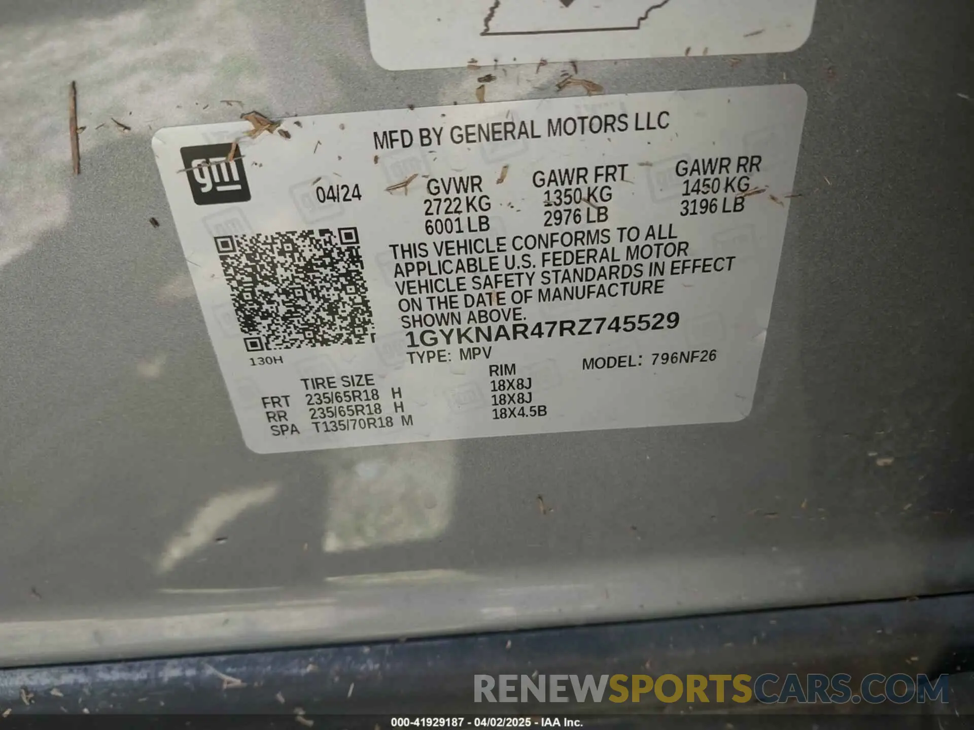 9 Фотография поврежденного автомобиля 1GYKNAR47RZ745529 CADILLAC XT5 2024