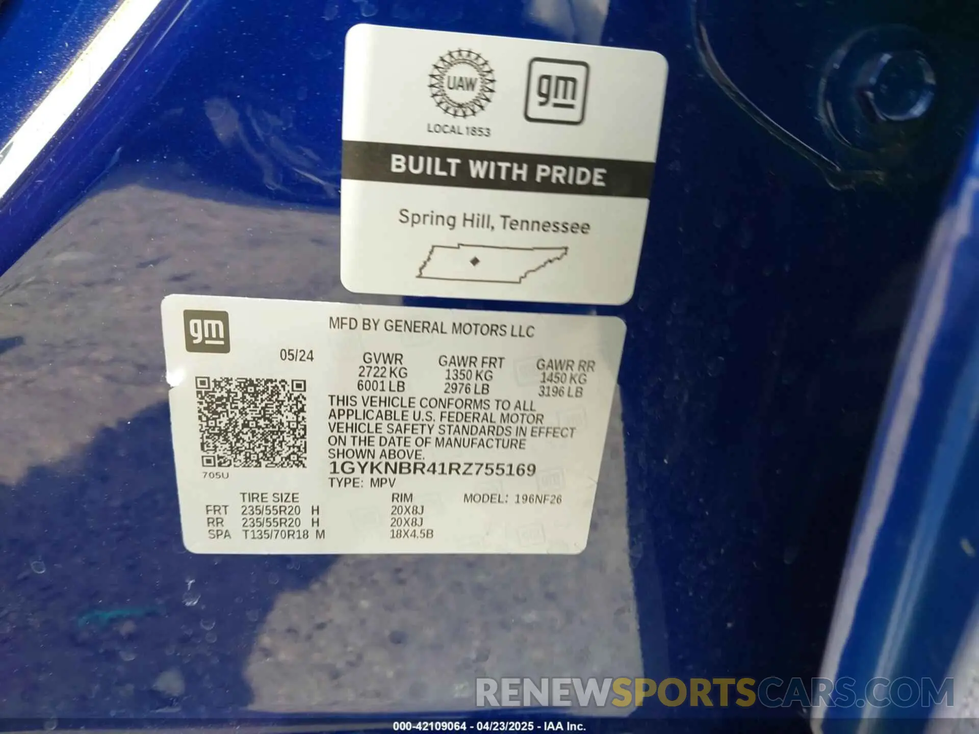9 Photograph of a damaged car 1GYKNBR41RZ755169 CADILLAC XT5 2024