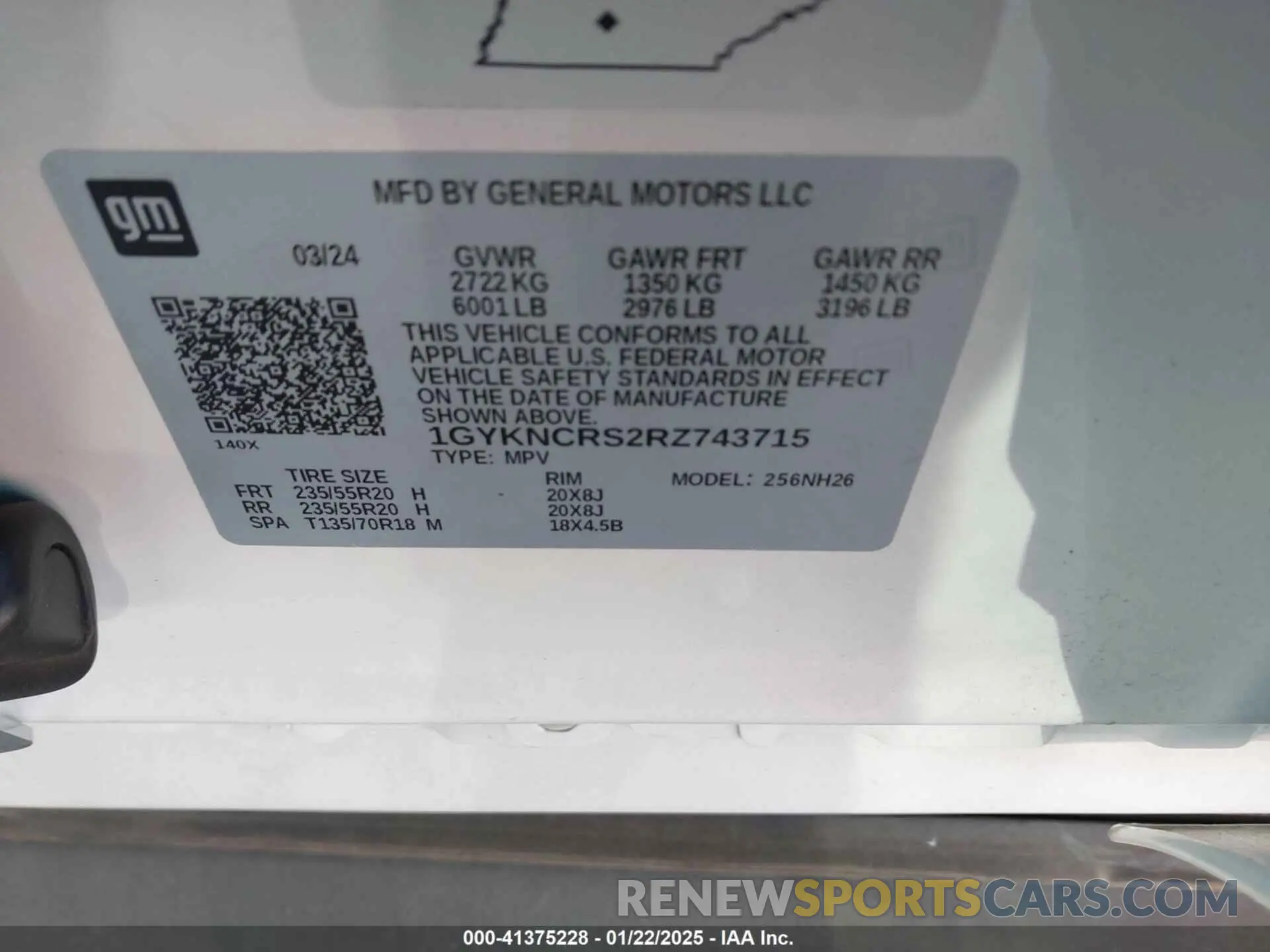 9 Photograph of a damaged car 1GYKNCRS2RZ743715 CADILLAC XT5 2024
