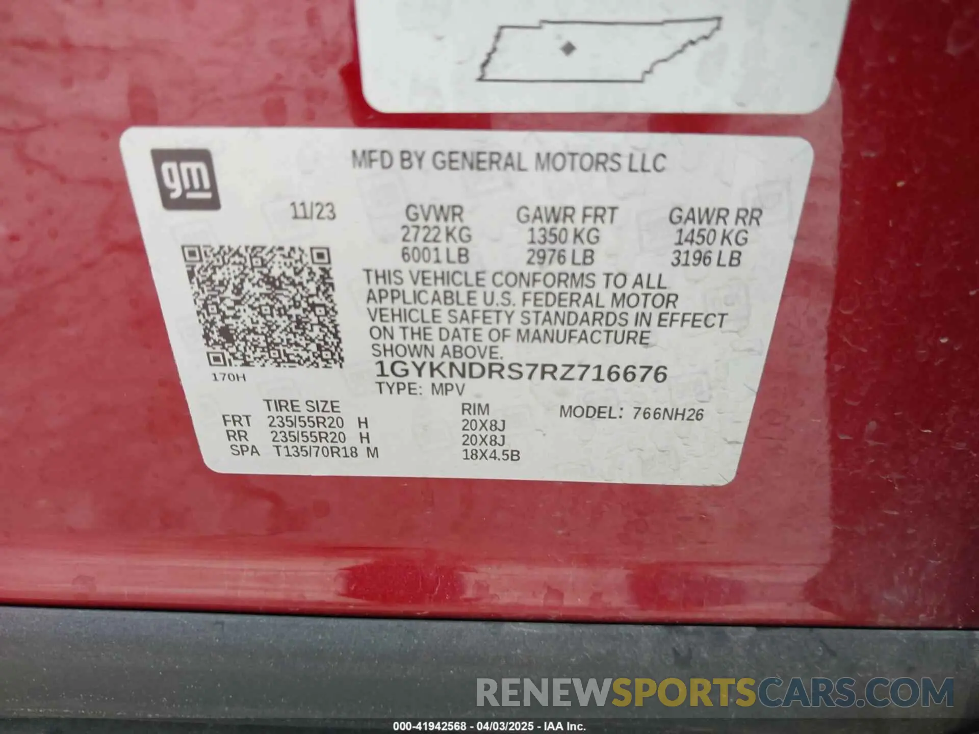 9 Фотография поврежденного автомобиля 1GYKNDRS7RZ716676 CADILLAC XT5 2024