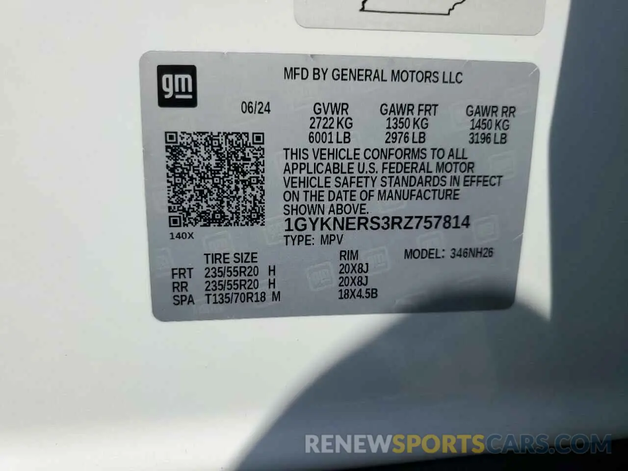 14 Фотография поврежденного автомобиля 1GYKNERS3RZ757814 CADILLAC XT5 2024