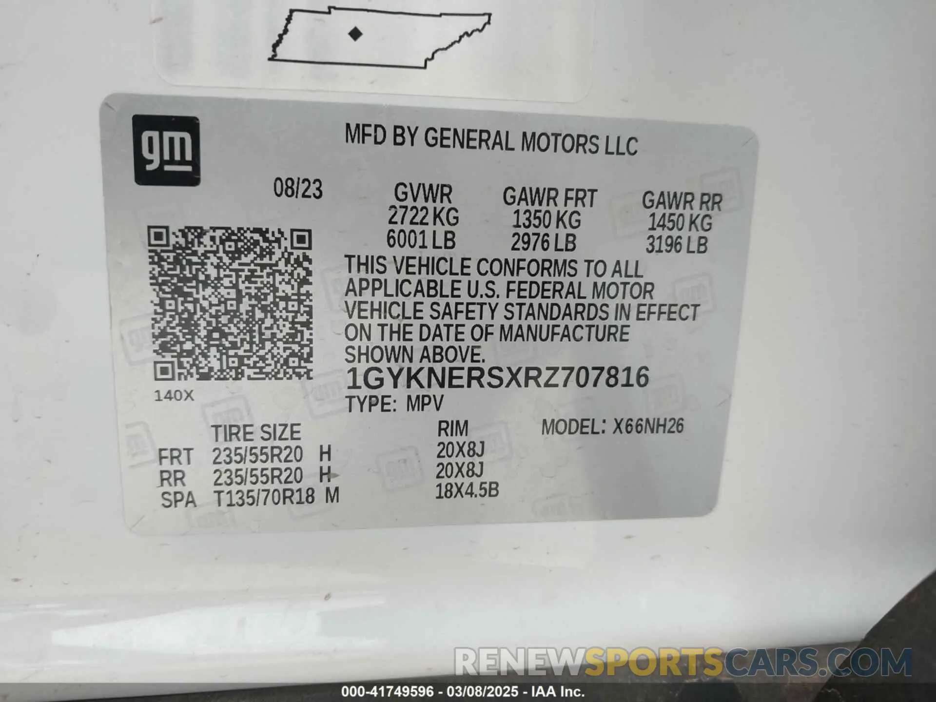 9 Photograph of a damaged car 1GYKNERSXRZ707816 CADILLAC XT5 2024