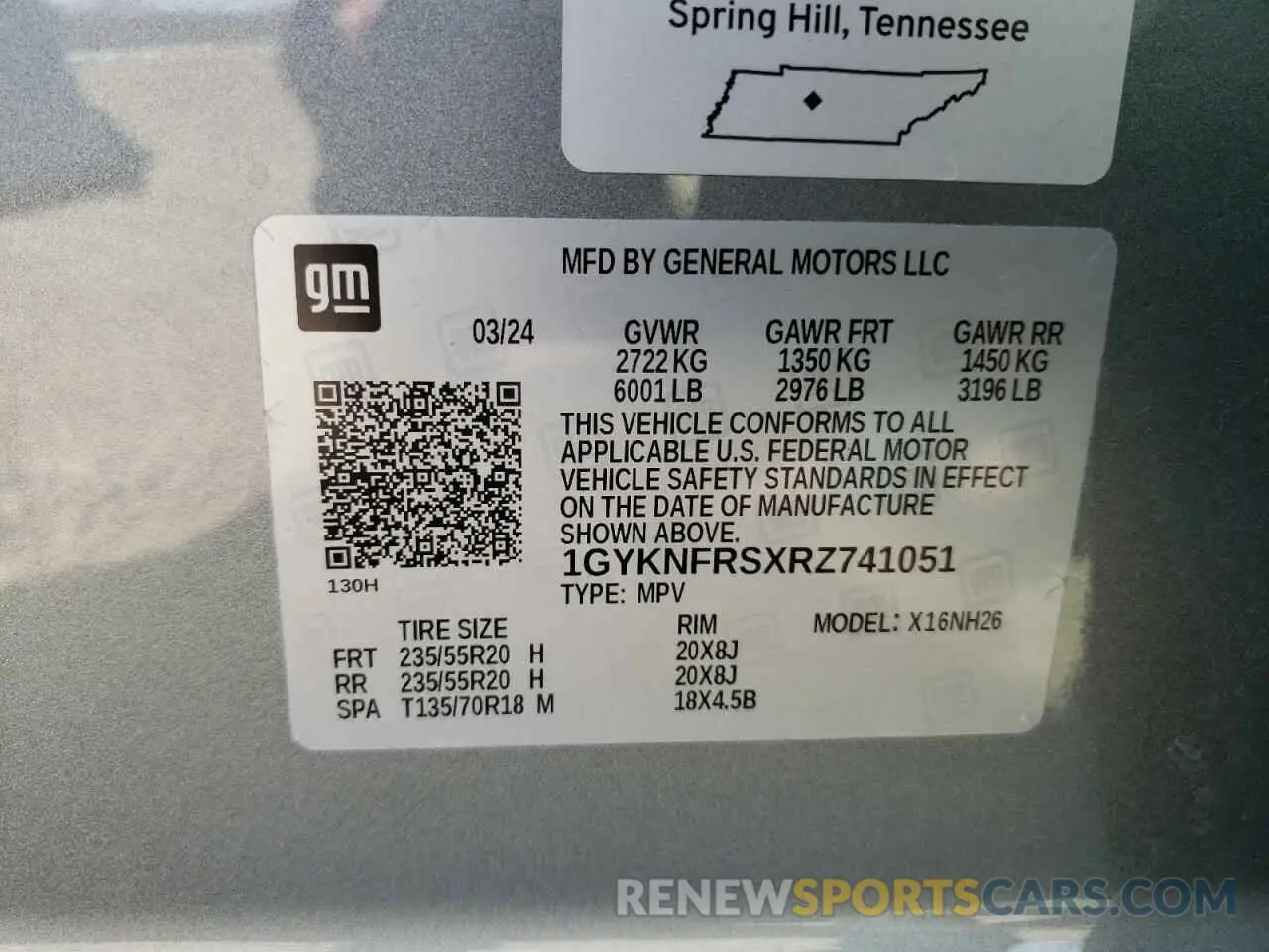 13 Фотография поврежденного автомобиля 1GYKNFRSXRZ741051 CADILLAC XT5 2024
