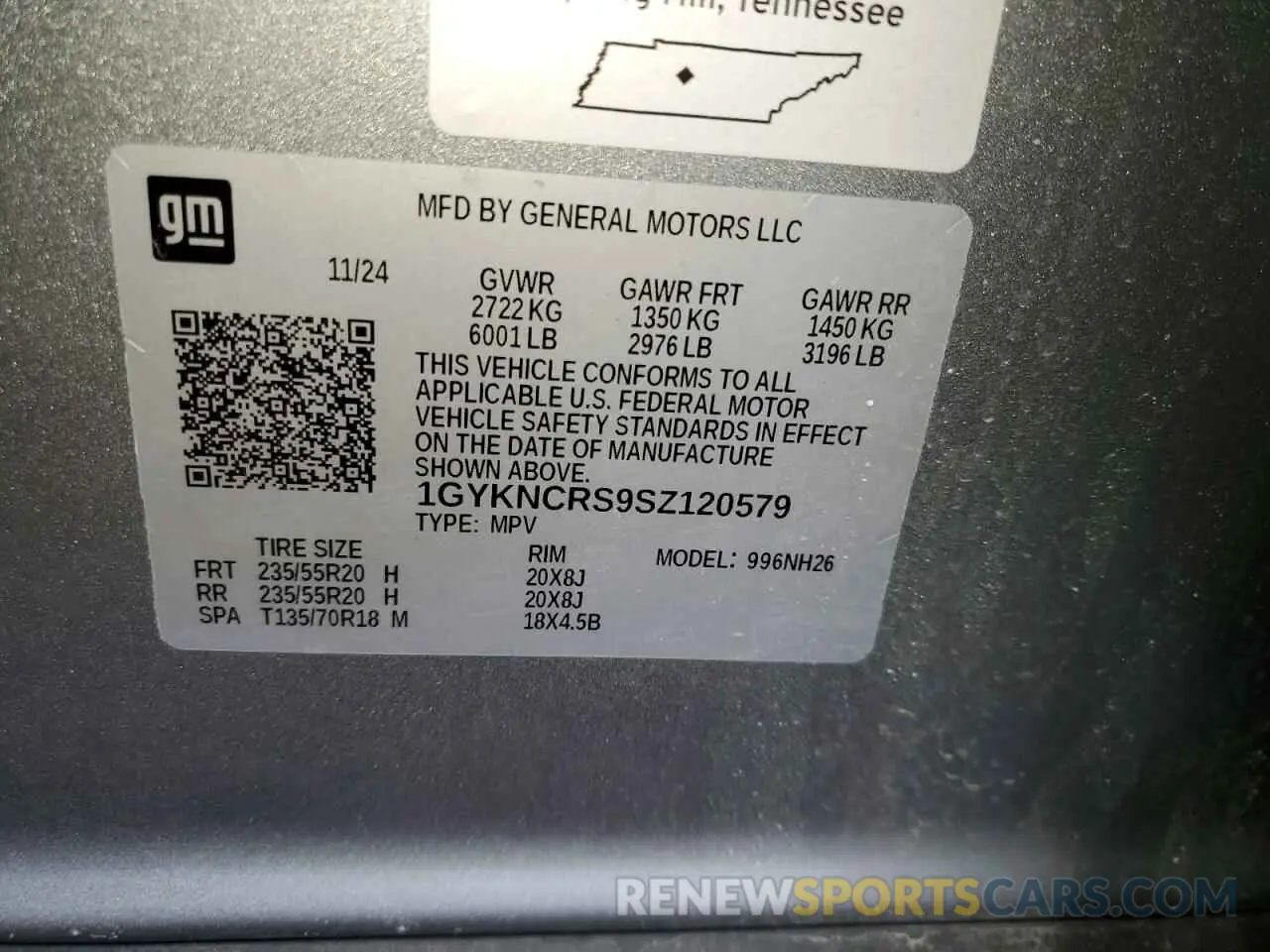 13 Фотография поврежденного автомобиля 1GYKNCRS9SZ120579 CADILLAC XT5 2025