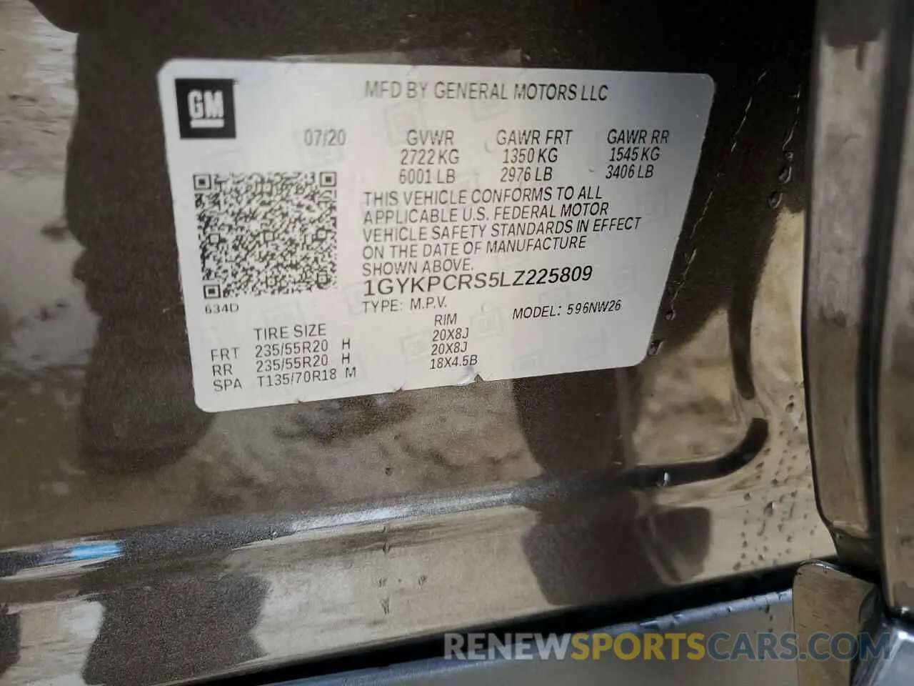 14 Photograph of a damaged car 1GYKPCRS5LZ225809 CADILLAC XT6 2020