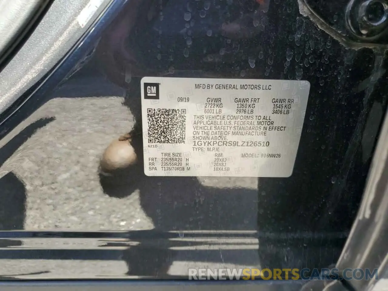 13 Фотография поврежденного автомобиля 1GYKPCRS9LZ126510 CADILLAC XT6 2020