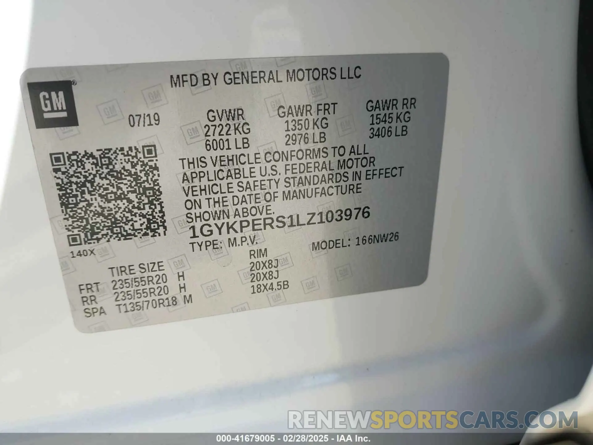 9 Фотография поврежденного автомобиля 1GYKPERS1LZ103976 CADILLAC XT6 2020