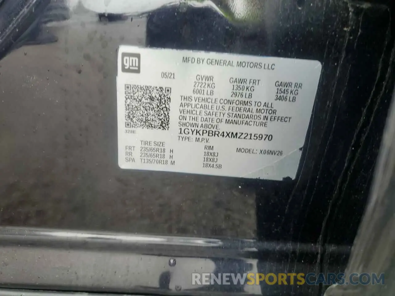 14 Фотография поврежденного автомобиля 1GYKPBR4XMZ215970 CADILLAC XT6 2021