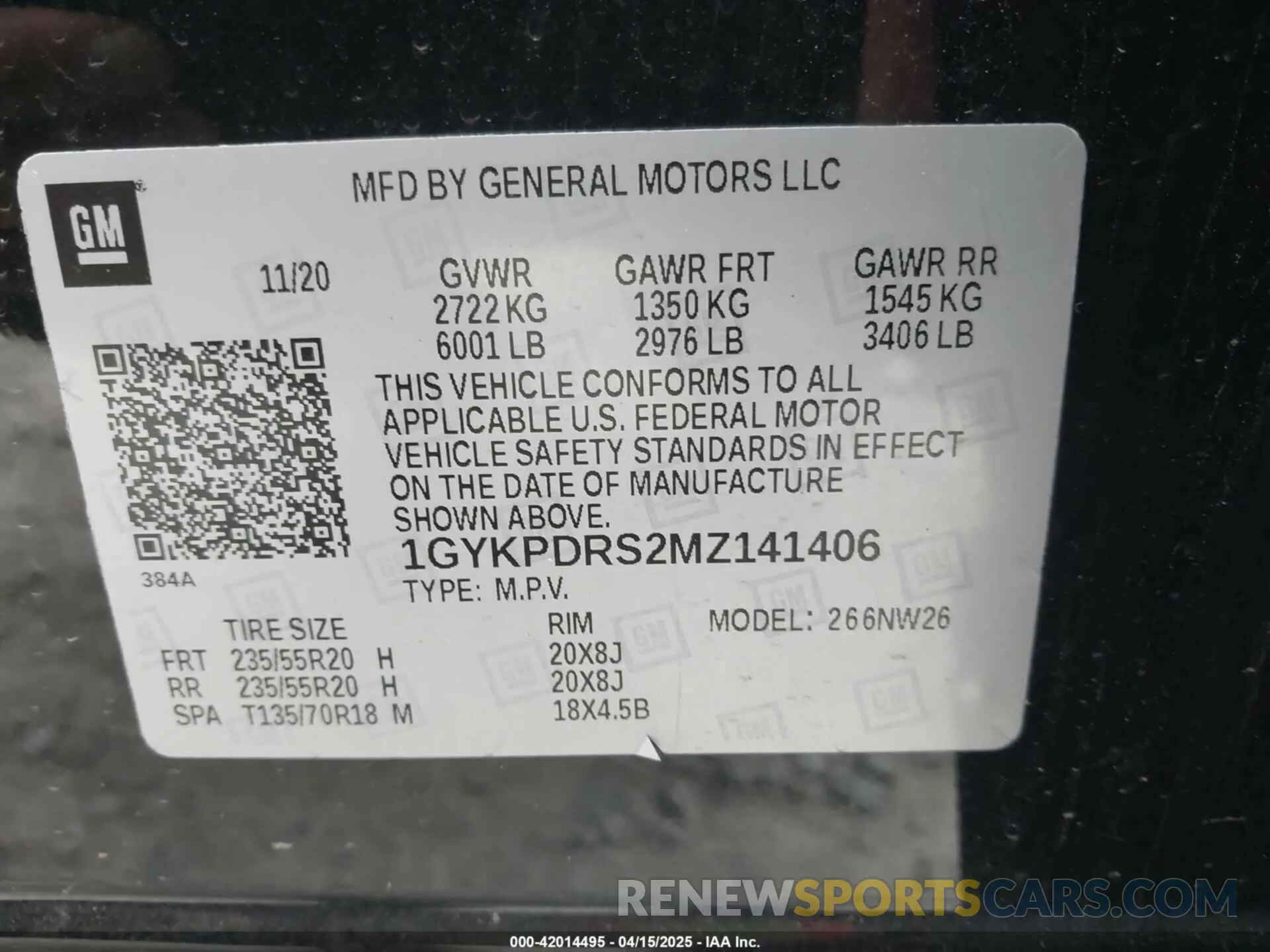 9 Photograph of a damaged car 1GYKPDRS2MZ141406 CADILLAC XT6 2021