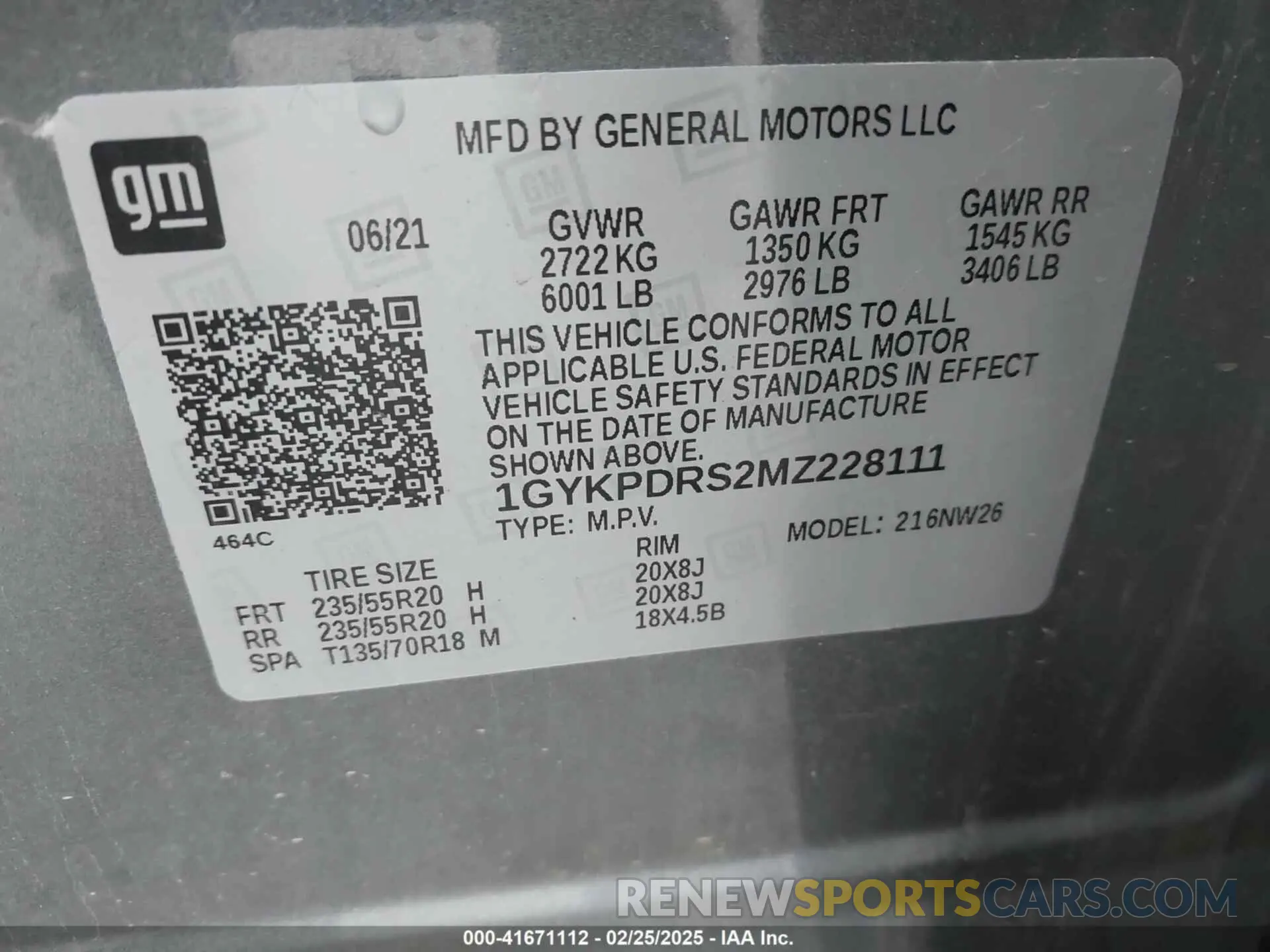 9 Photograph of a damaged car 1GYKPDRS2MZ228111 CADILLAC XT6 2021