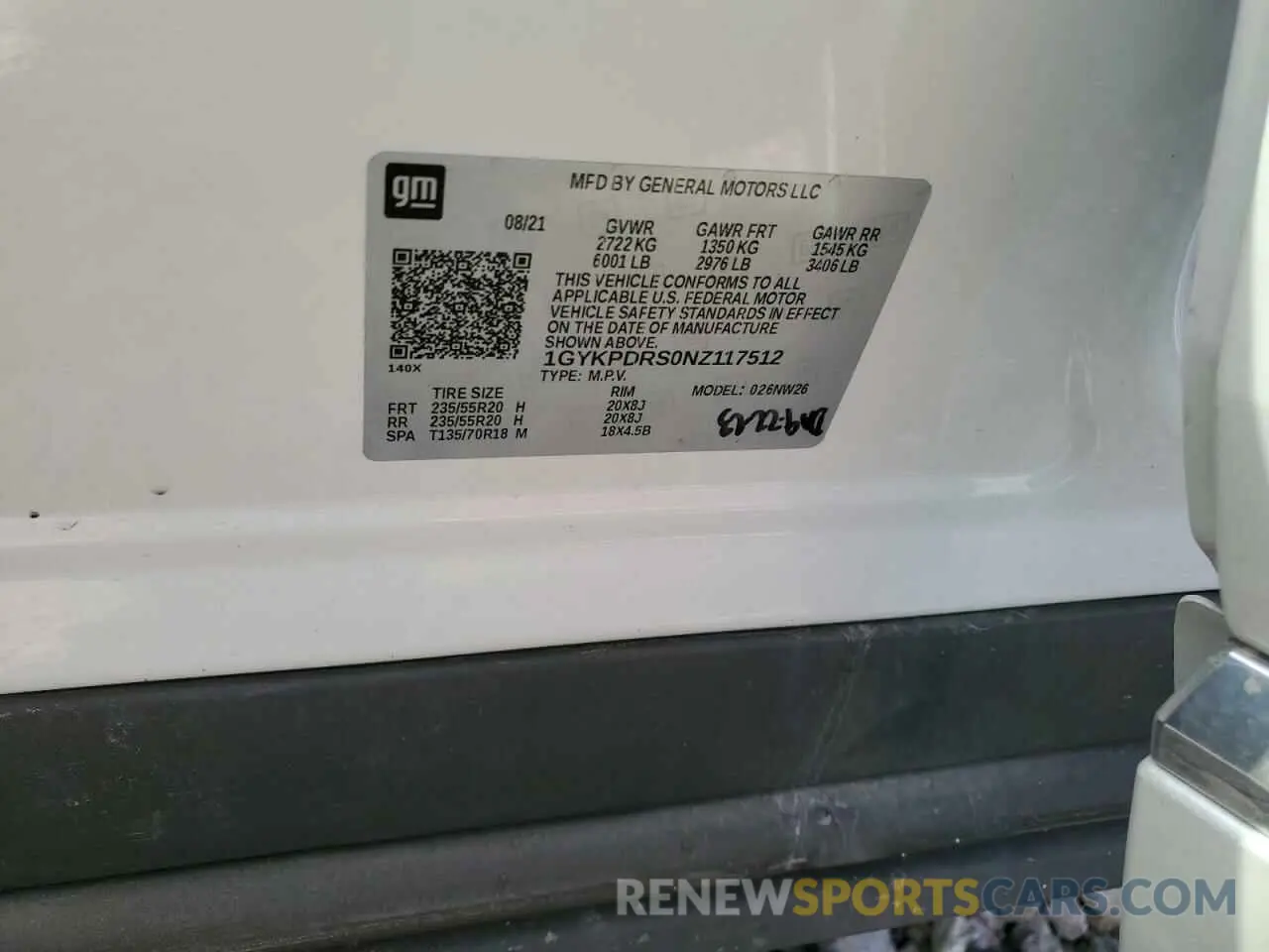 14 Фотография поврежденного автомобиля 1GYKPDRS0NZ117512 CADILLAC XT6 2022