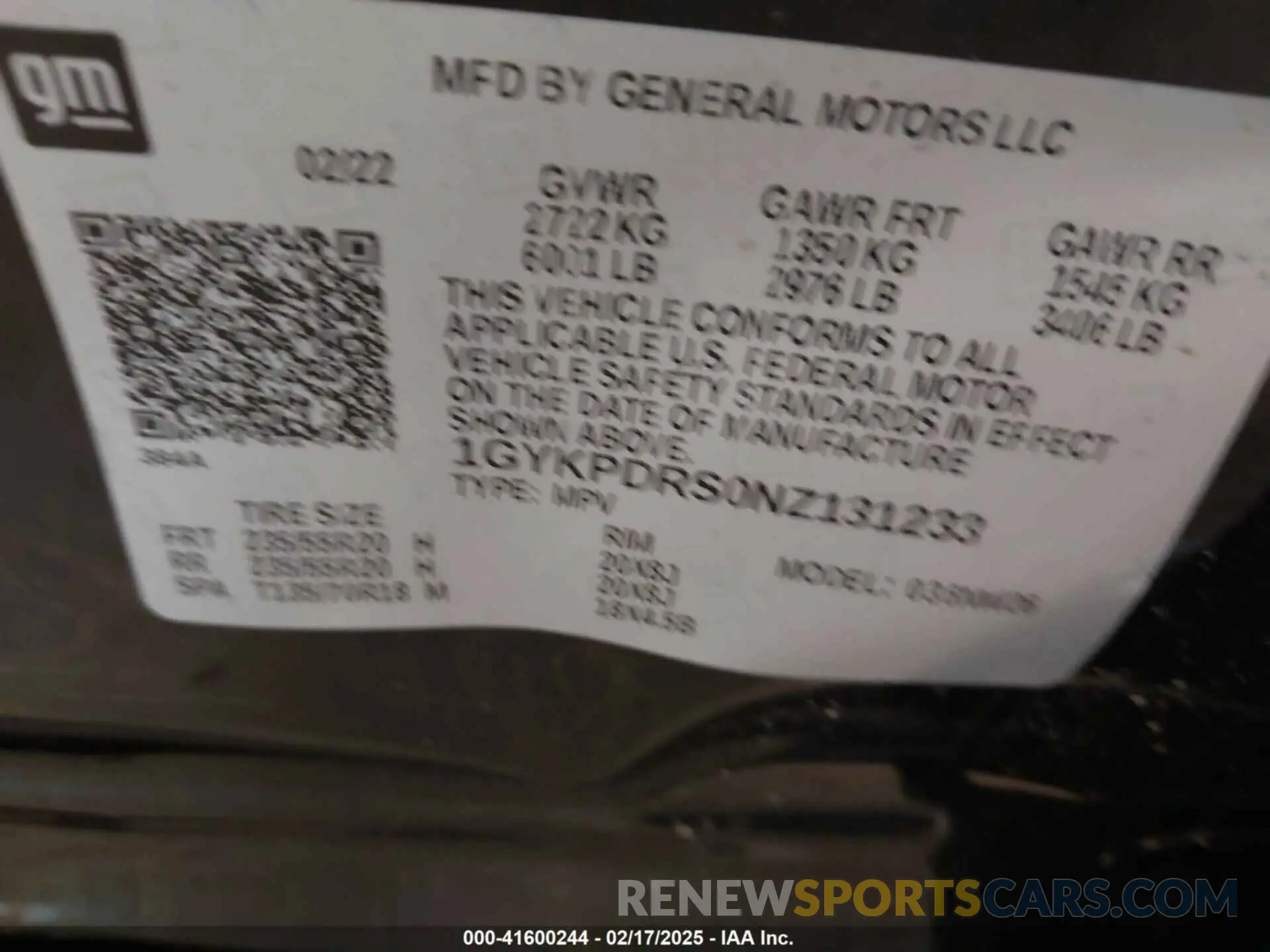 9 Photograph of a damaged car 1GYKPDRS0NZ131233 CADILLAC XT6 2022