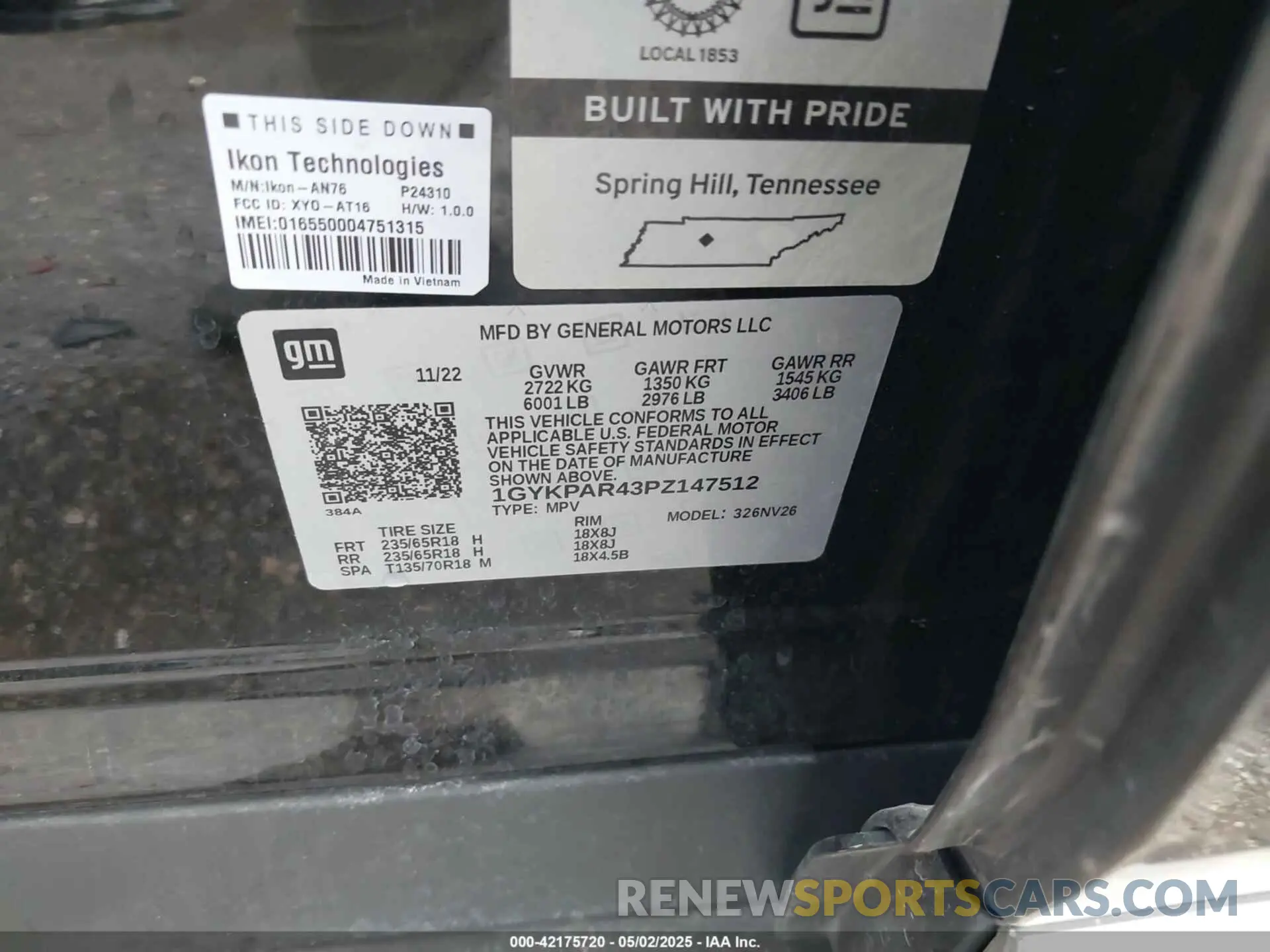 9 Фотография поврежденного автомобиля 1GYKPAR43PZ147512 CADILLAC XT6 2023