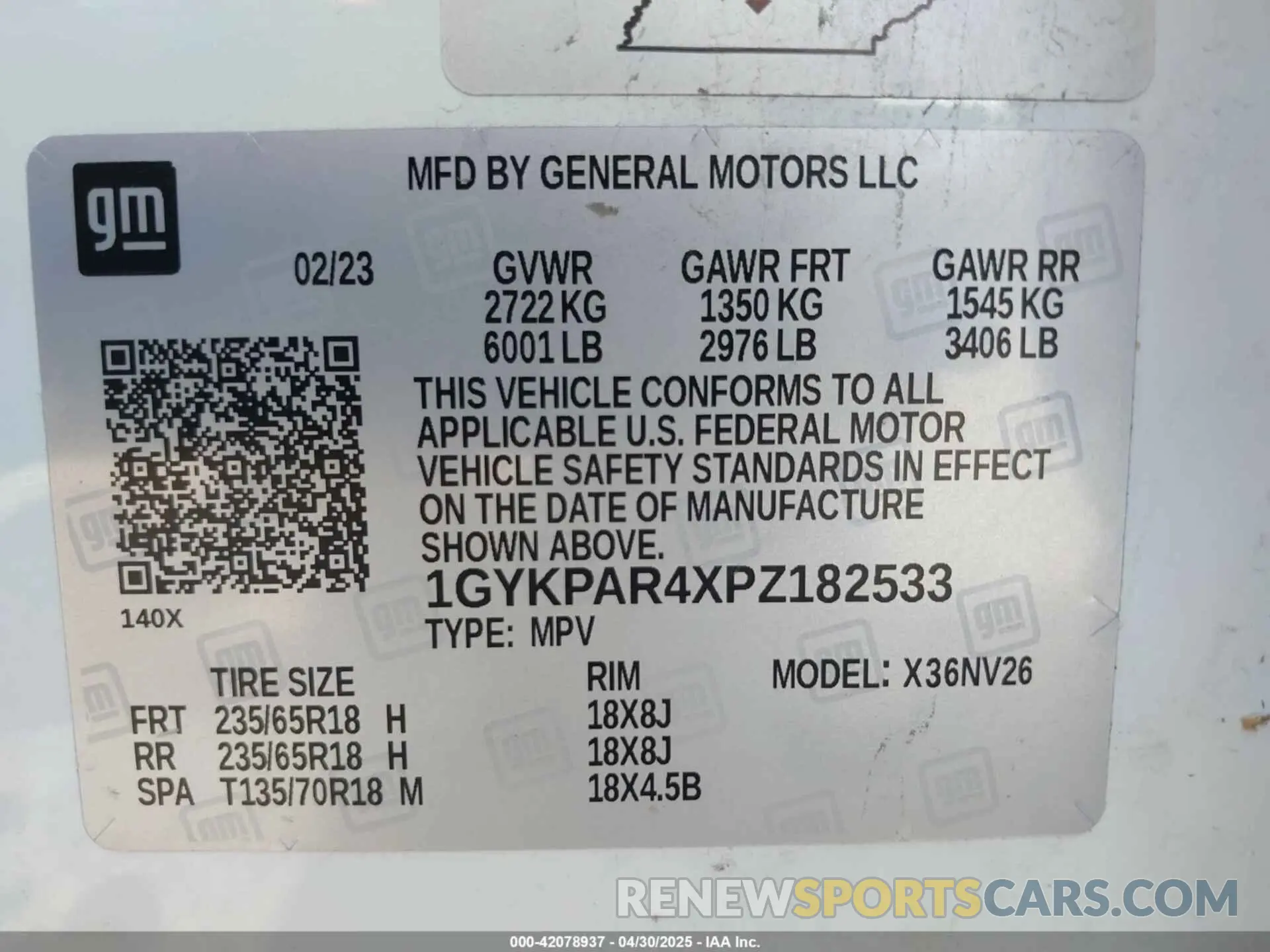 9 Фотография поврежденного автомобиля 1GYKPAR4XPZ182533 CADILLAC XT6 2023