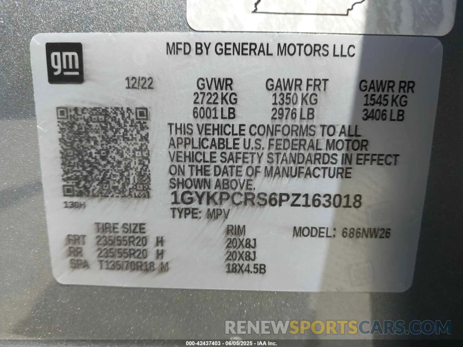 9 Photograph of a damaged car 1GYKPCRS6PZ163018 CADILLAC XT6 2023