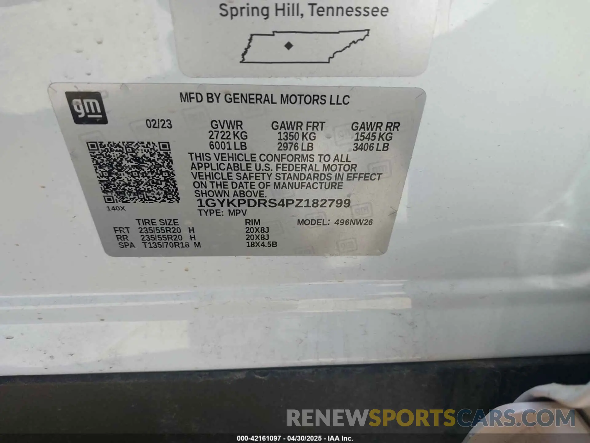 9 Photograph of a damaged car 1GYKPDRS4PZ182799 CADILLAC XT6 2023
