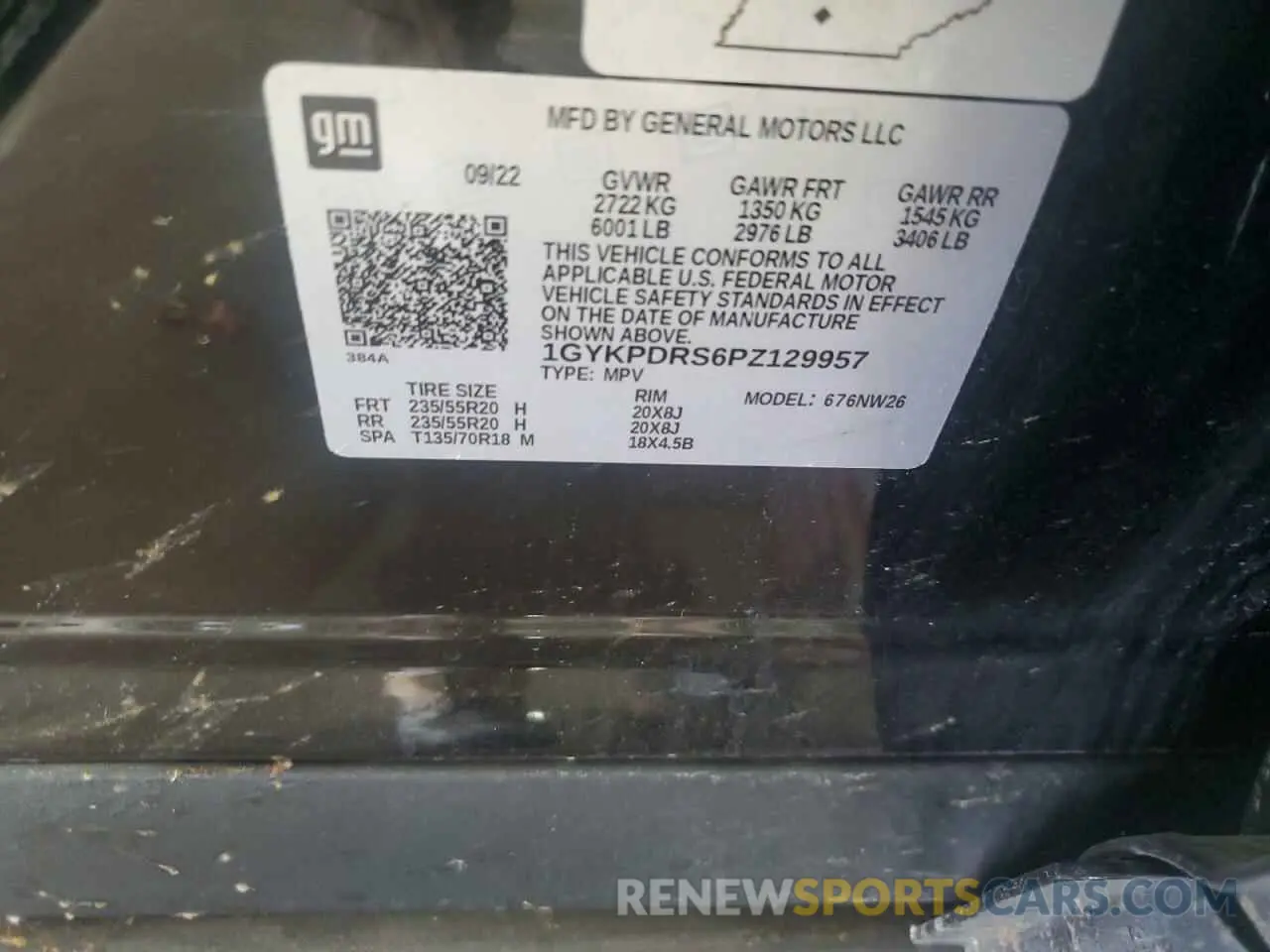 14 Photograph of a damaged car 1GYKPDRS6PZ129957 CADILLAC XT6 2023
