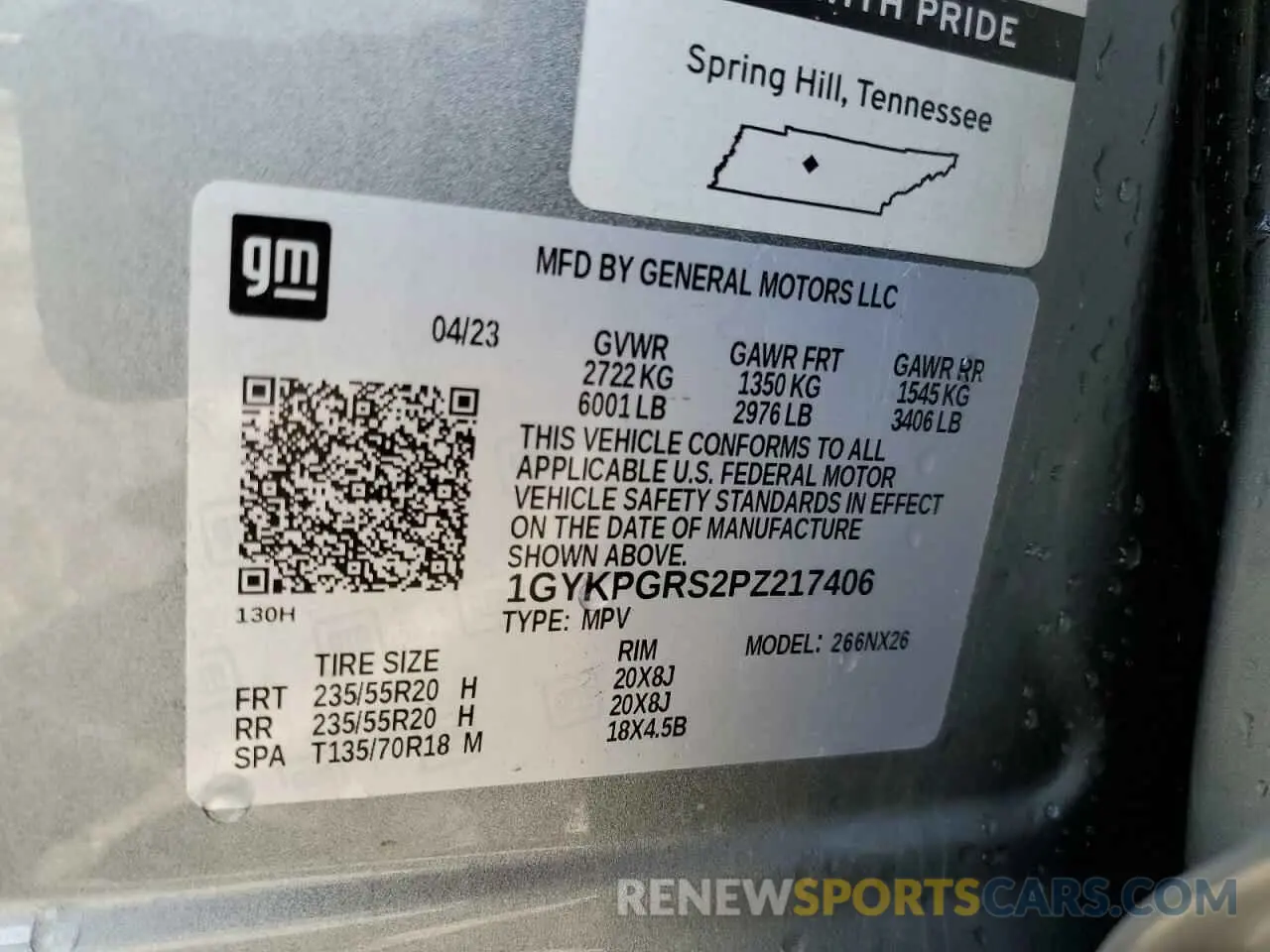 13 Фотография поврежденного автомобиля 1GYKPGRS2PZ217406 CADILLAC XT6 2023