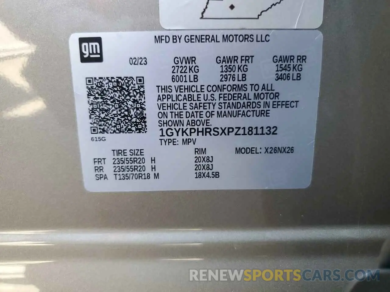 13 Фотография поврежденного автомобиля 1GYKPHRSXPZ181132 CADILLAC XT6 2023