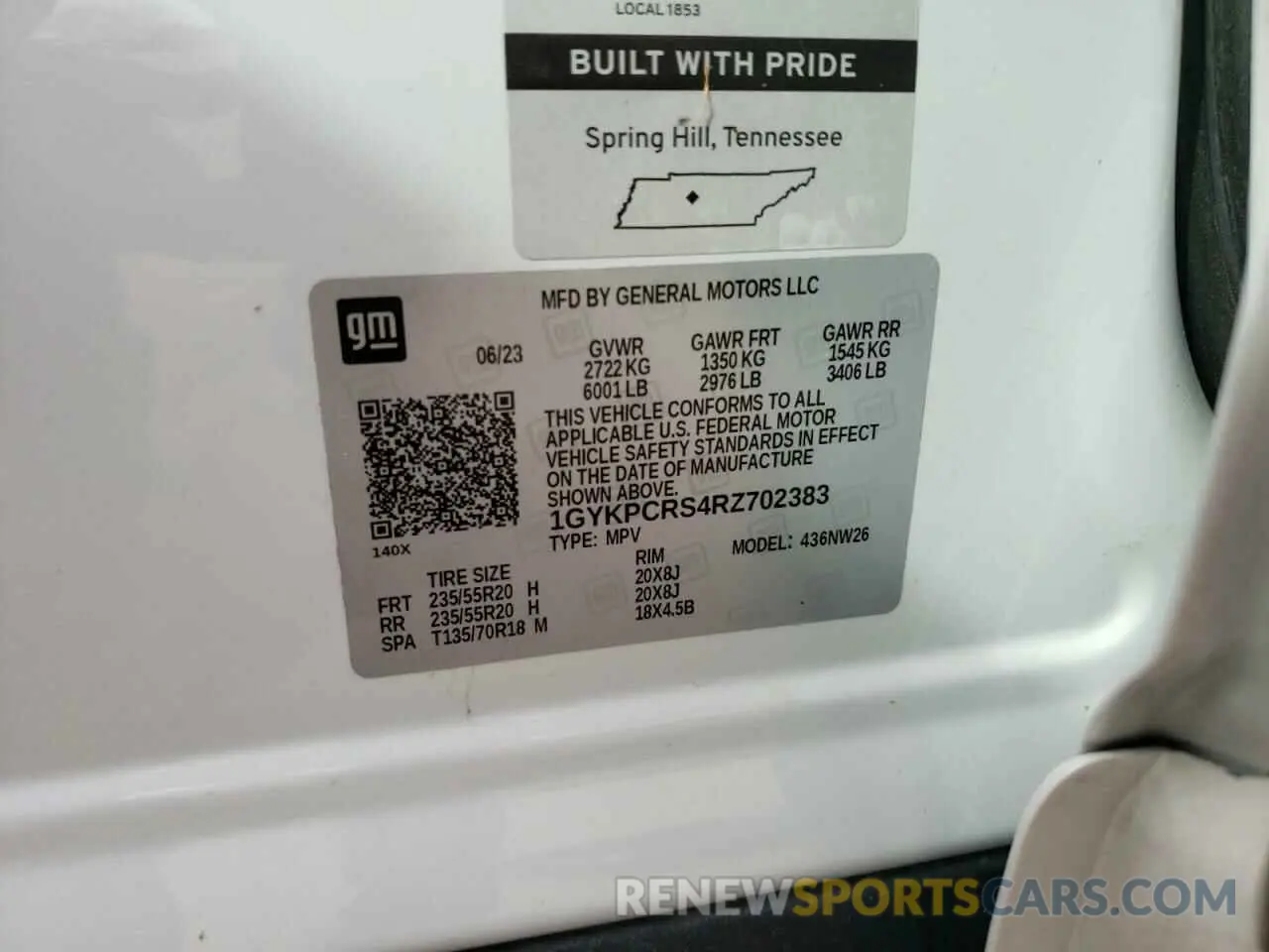 13 Photograph of a damaged car 1GYKPCRS4RZ702383 CADILLAC XT6 2024