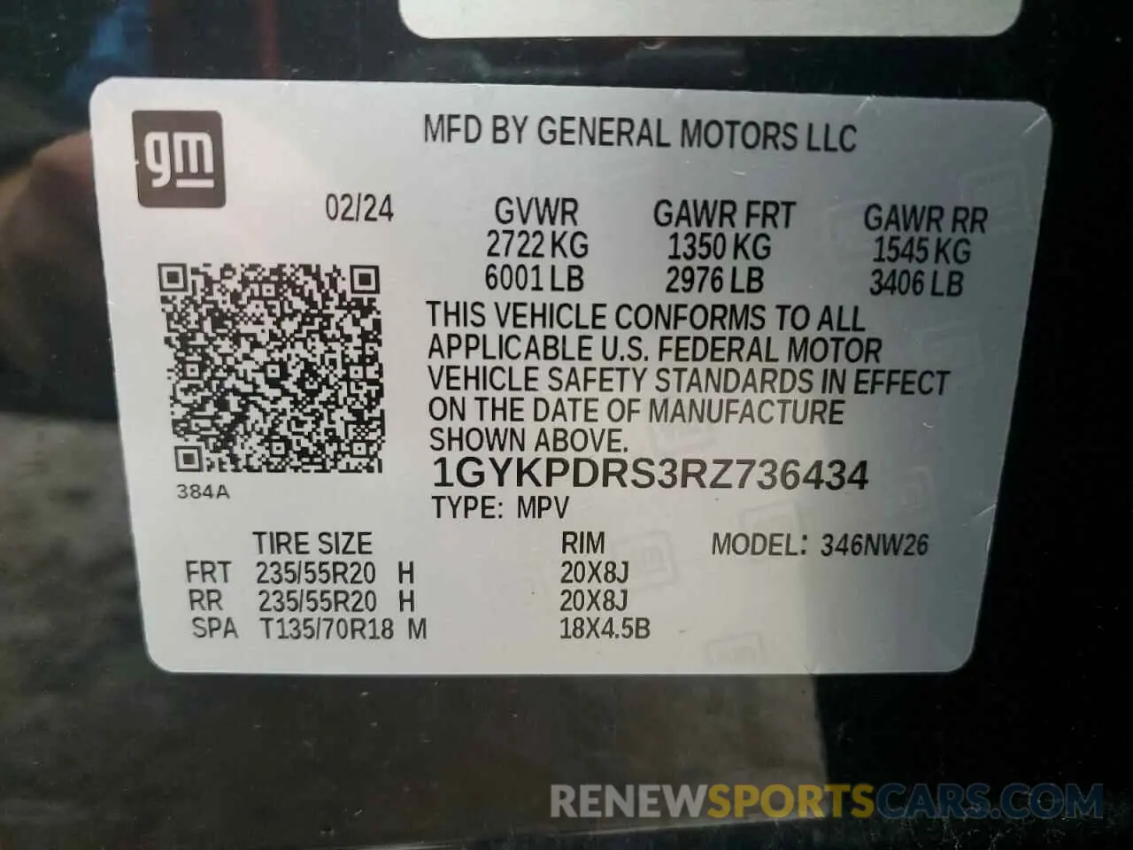 13 Photograph of a damaged car 1GYKPDRS3RZ736434 CADILLAC XT6 2024