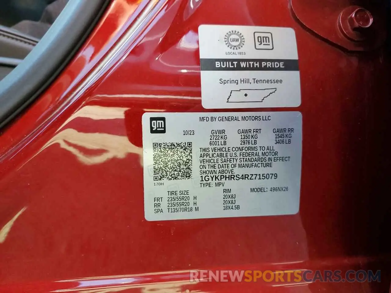 14 Photograph of a damaged car 1GYKPHRS4RZ715079 CADILLAC XT6 2024