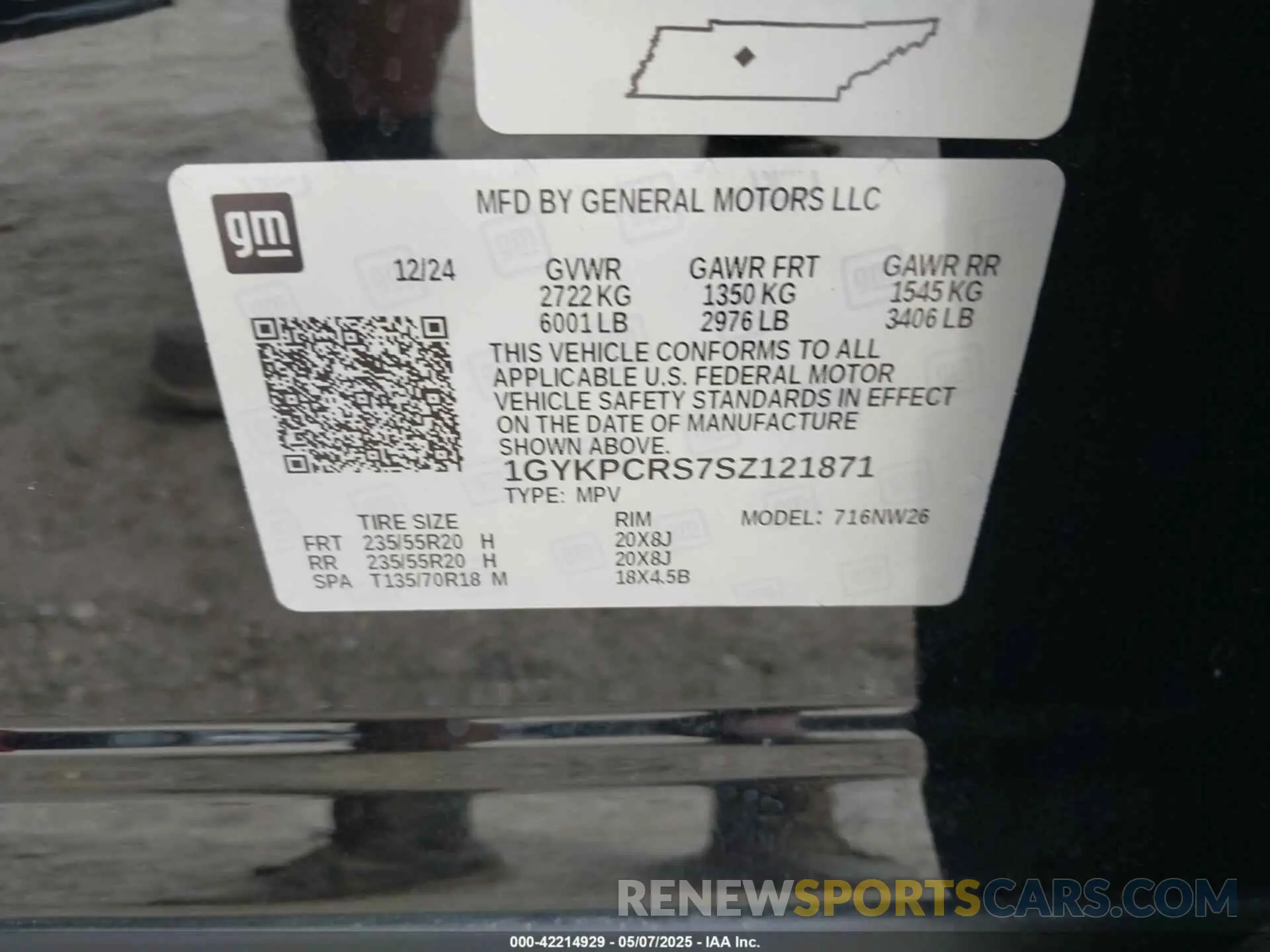 9 Фотография поврежденного автомобиля 1GYKPCRS7SZ121871 CADILLAC XT6 2025