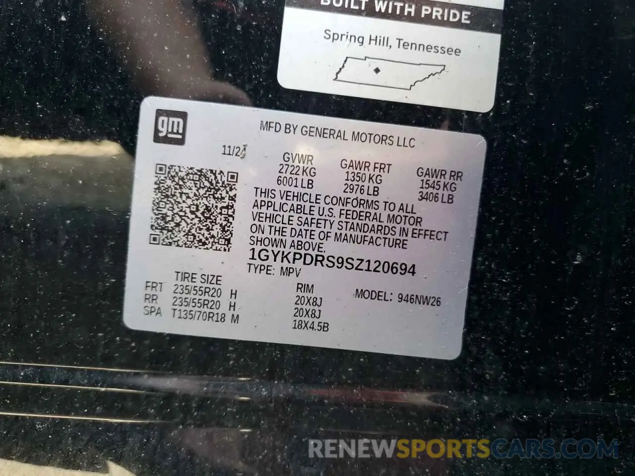 14 Фотография поврежденного автомобиля 1GYKPDRS9SZ120694 CADILLAC XT6 2025