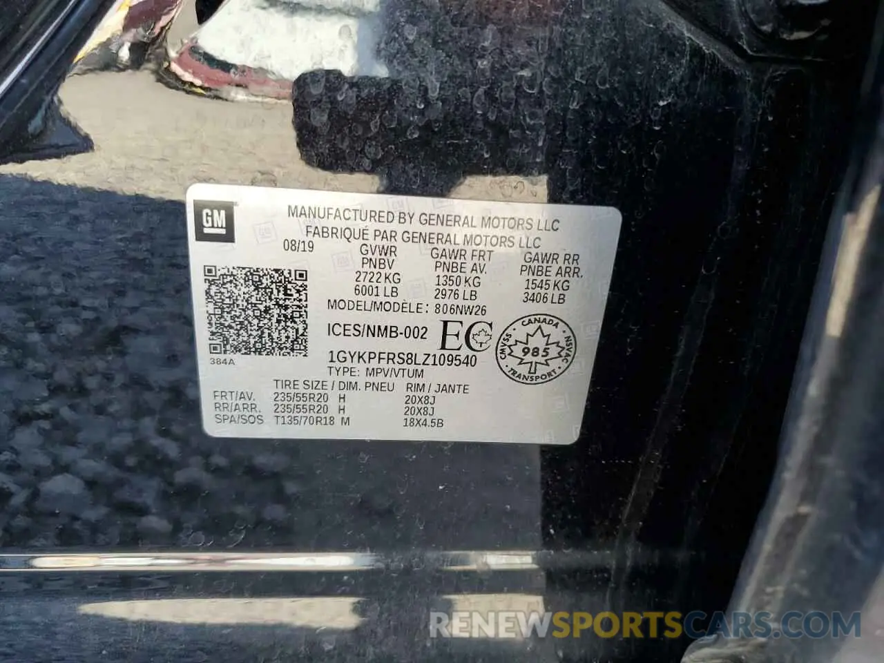 14 Photograph of a damaged car 1GYKPFRS8LZ109540 CADILLAC XT6 PLATIN 2020