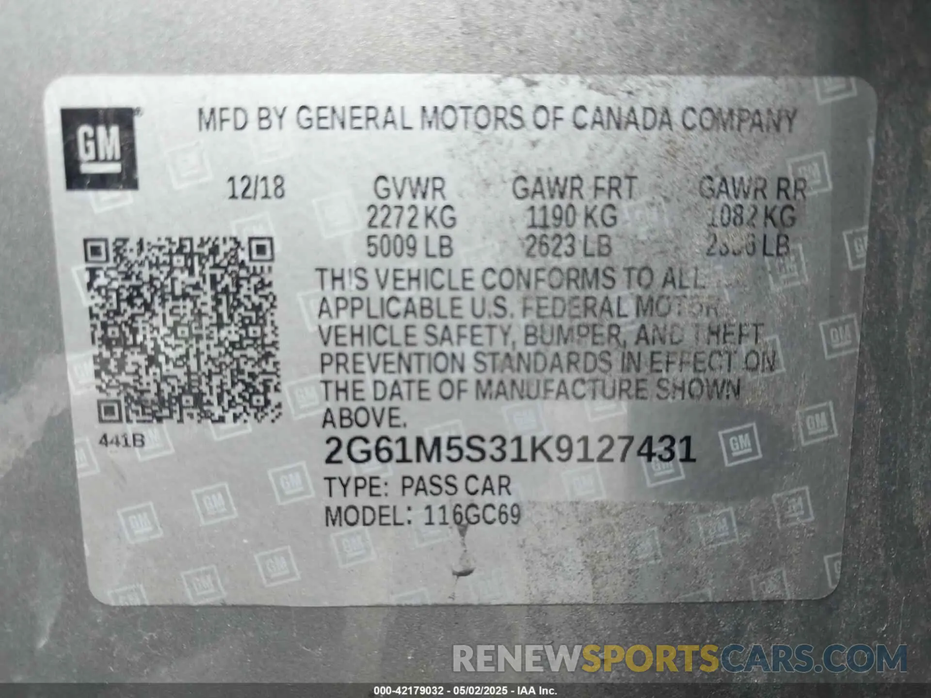 9 Фотография поврежденного автомобиля 2G61M5S31K9127431 CADILLAC XTS 2019