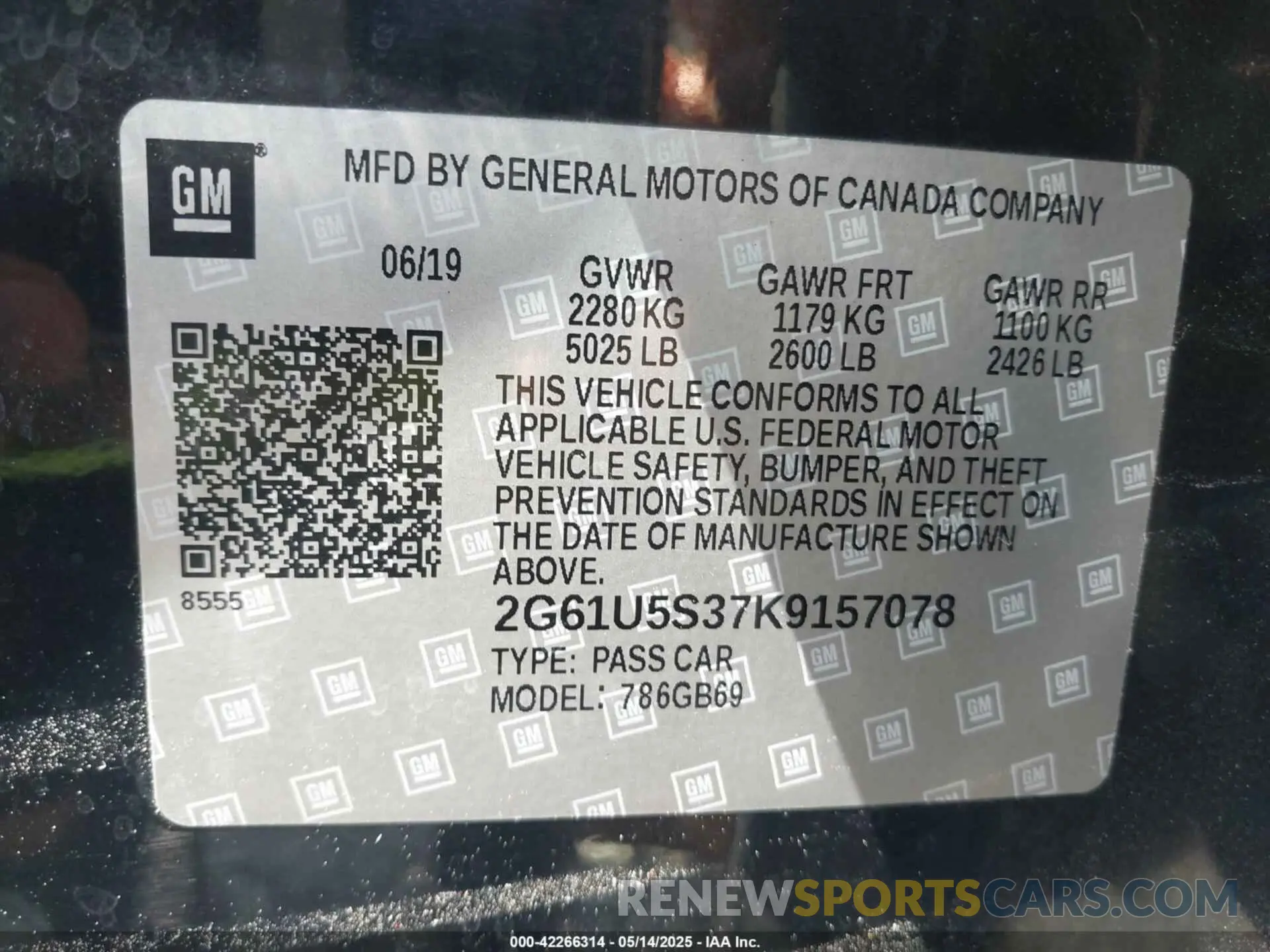 9 Photograph of a damaged car 2G61U5S37K9157078 CADILLAC XTS 2019