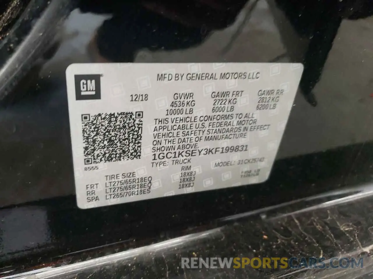 13 Фотография поврежденного автомобиля 1GC1KSEY3KF199831 CHEVROLET ALL Models 2019